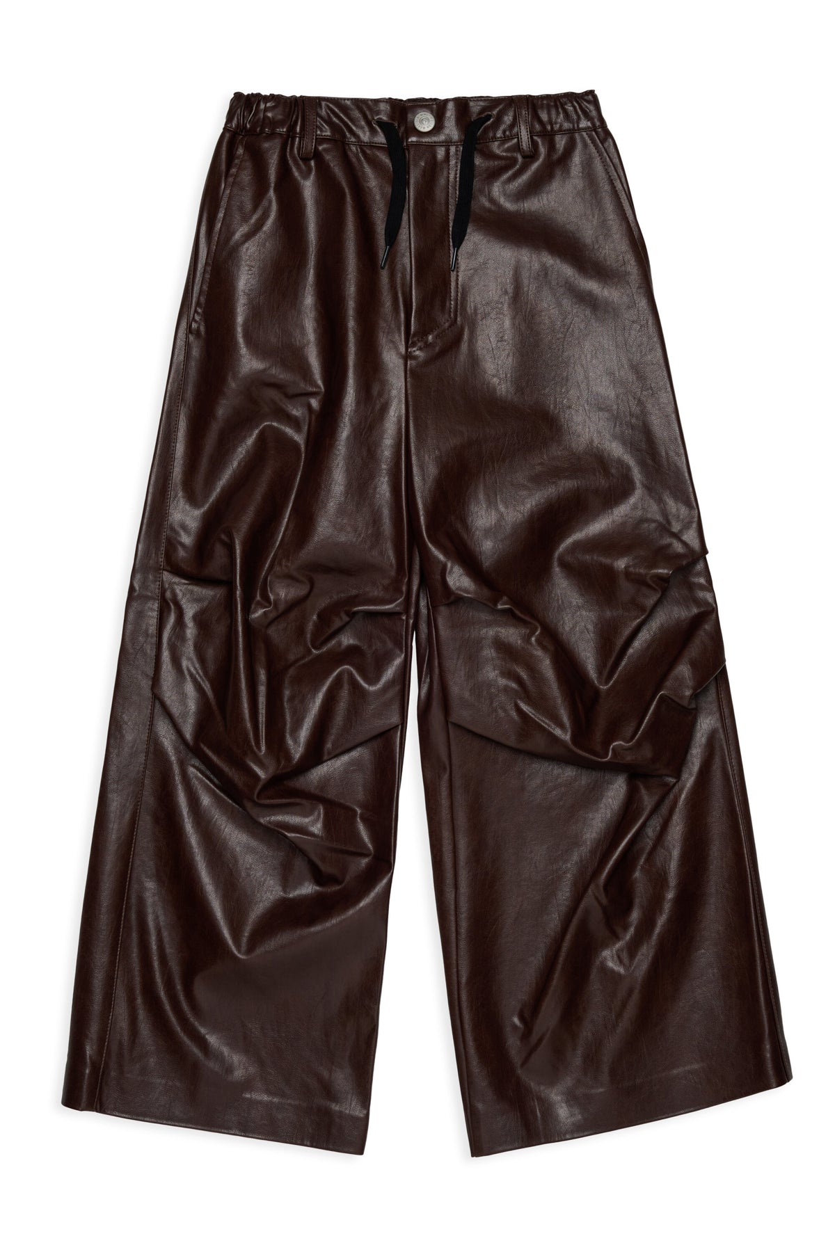 Pantalón corte wide efecto revestido
