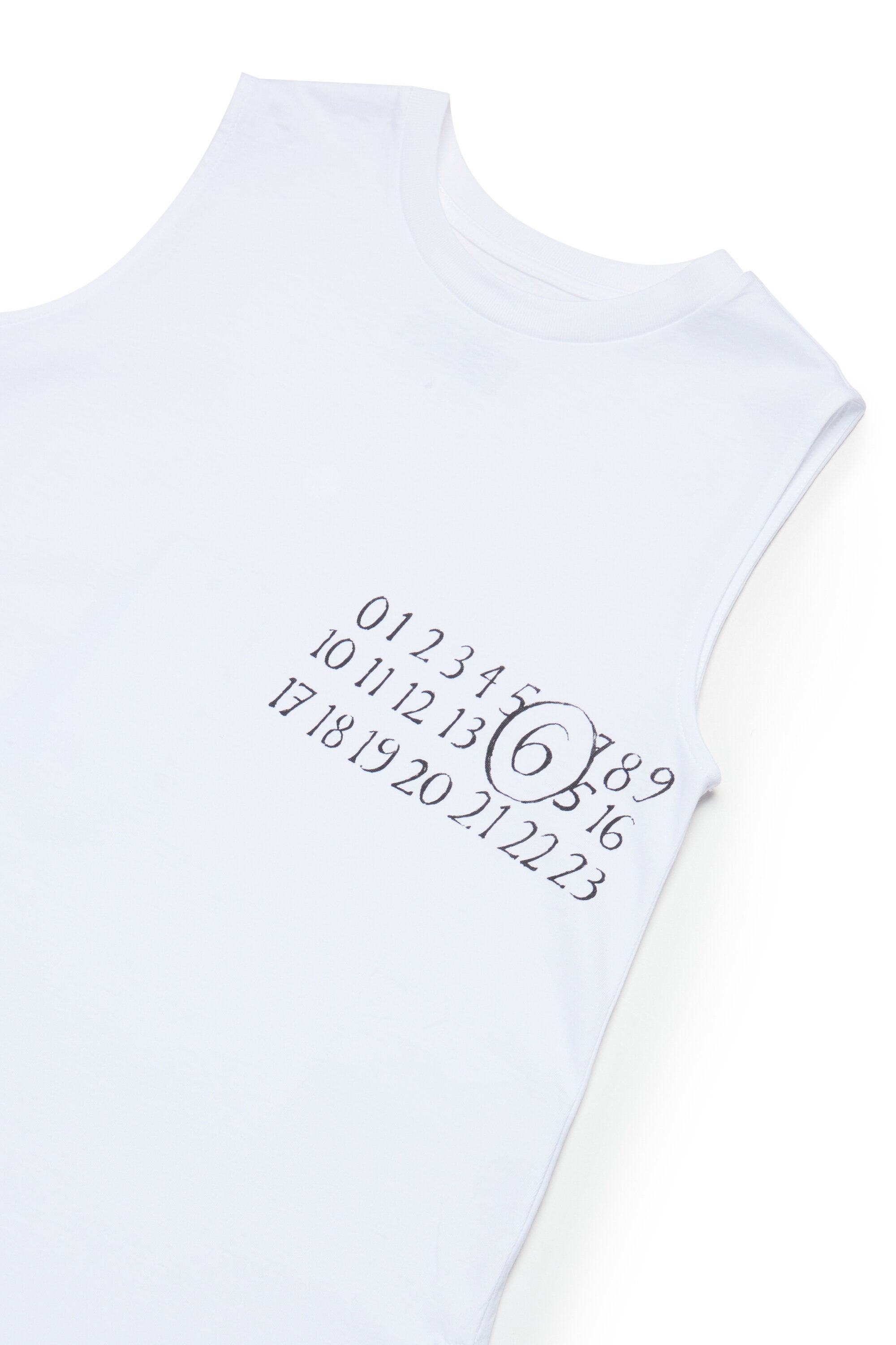 Sleeveless dress with numeric logo