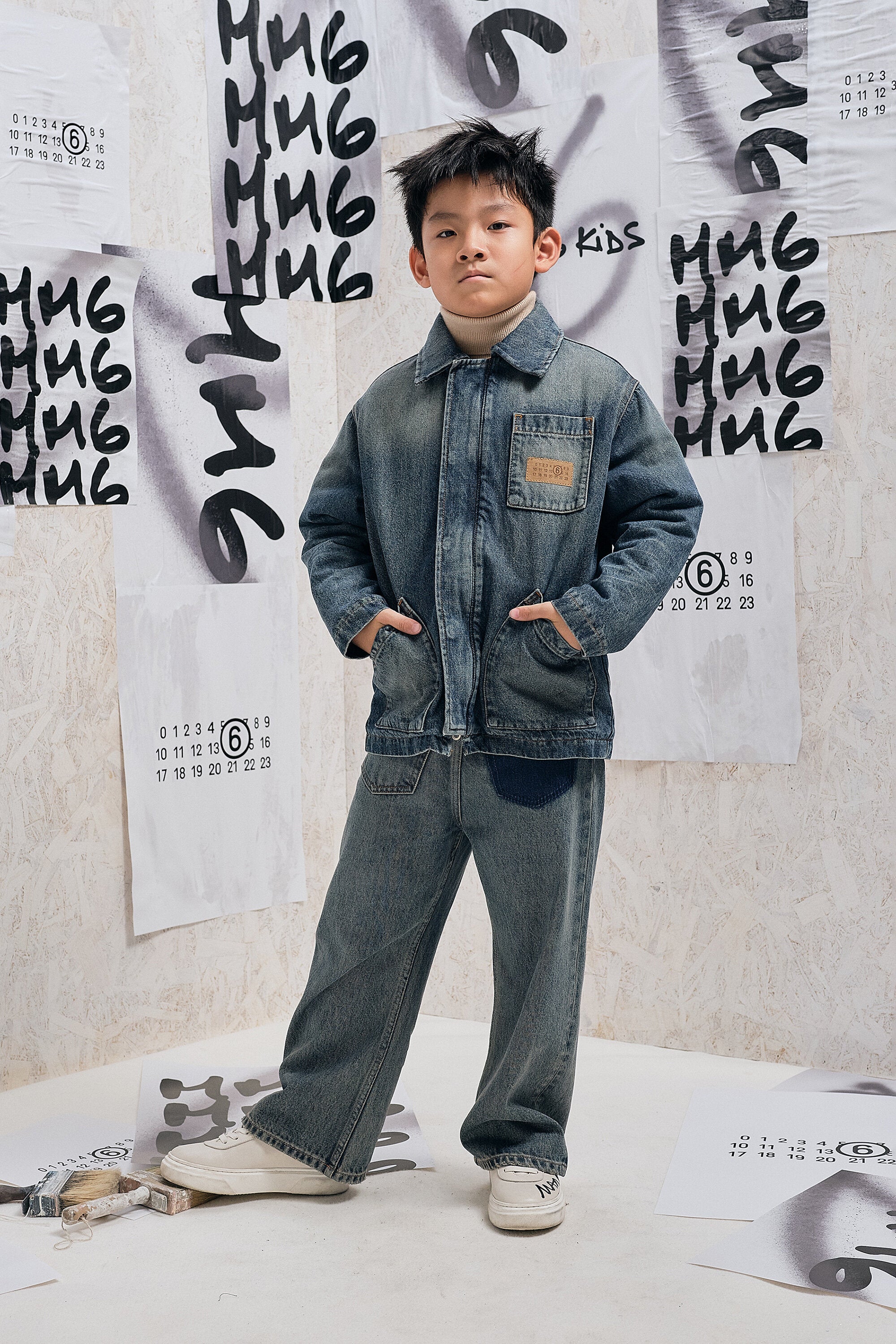 Chaqueta de denim con logo