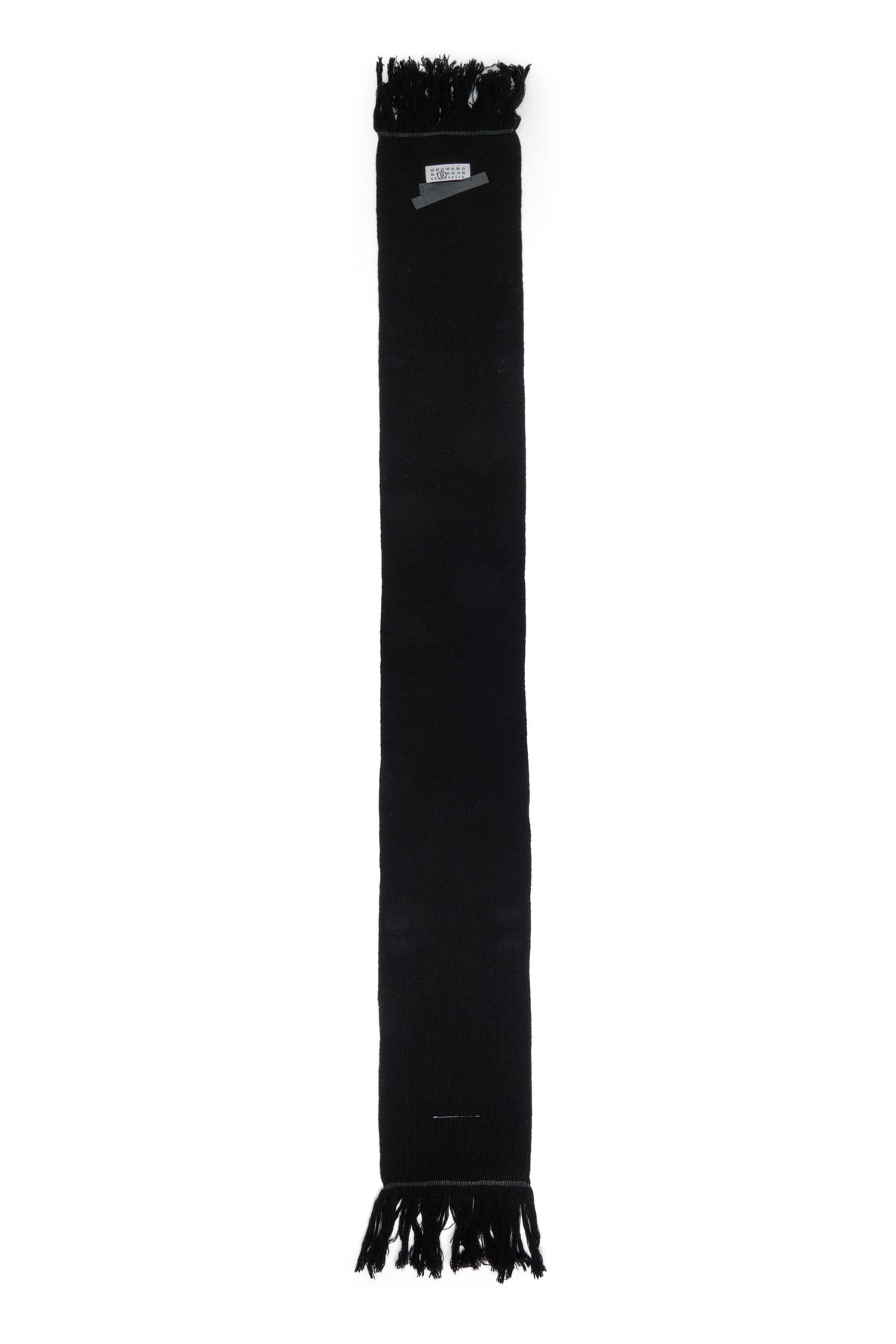 Scarf with logo and fringes