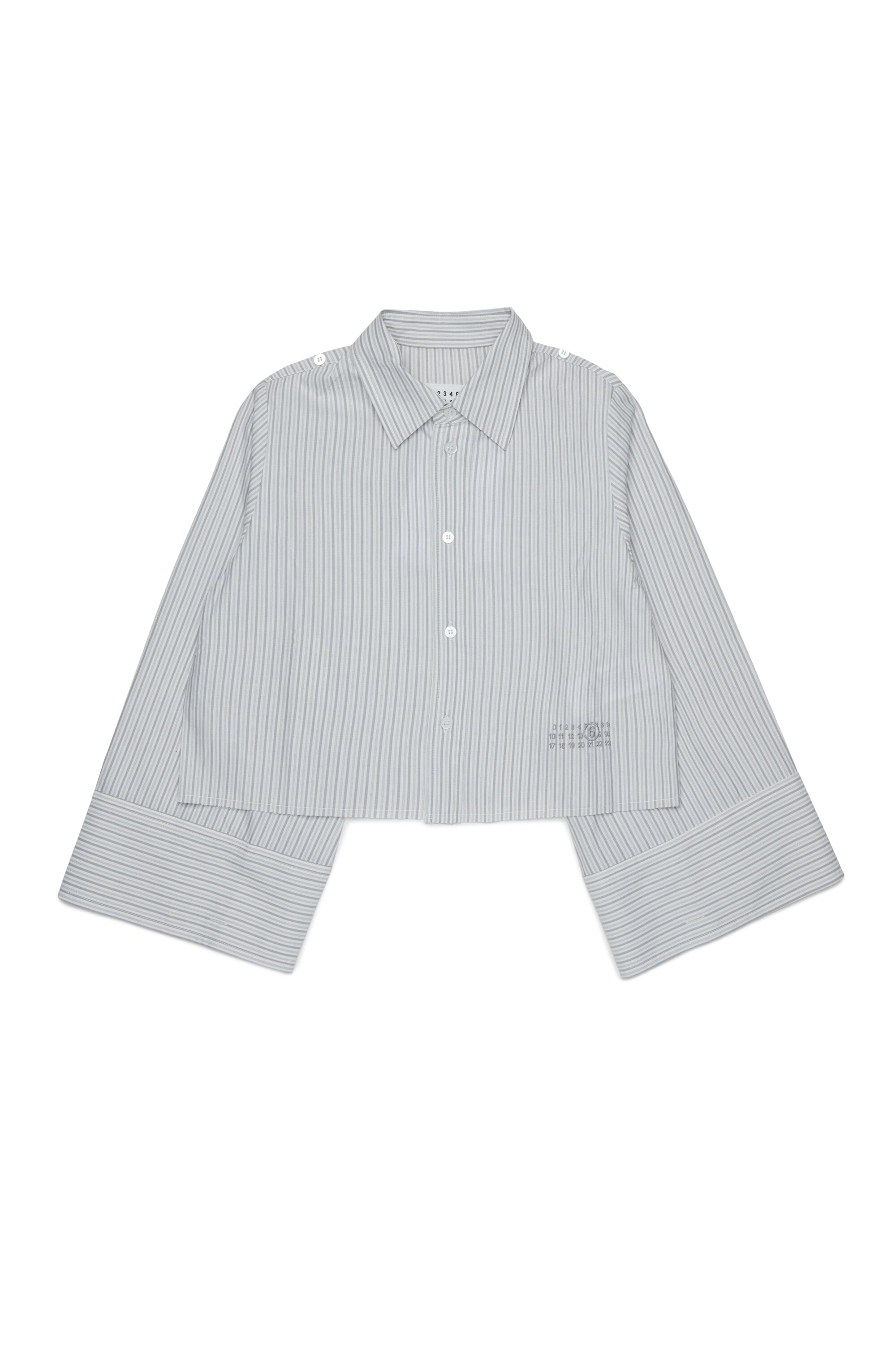 Camisa corta de rayas con logo