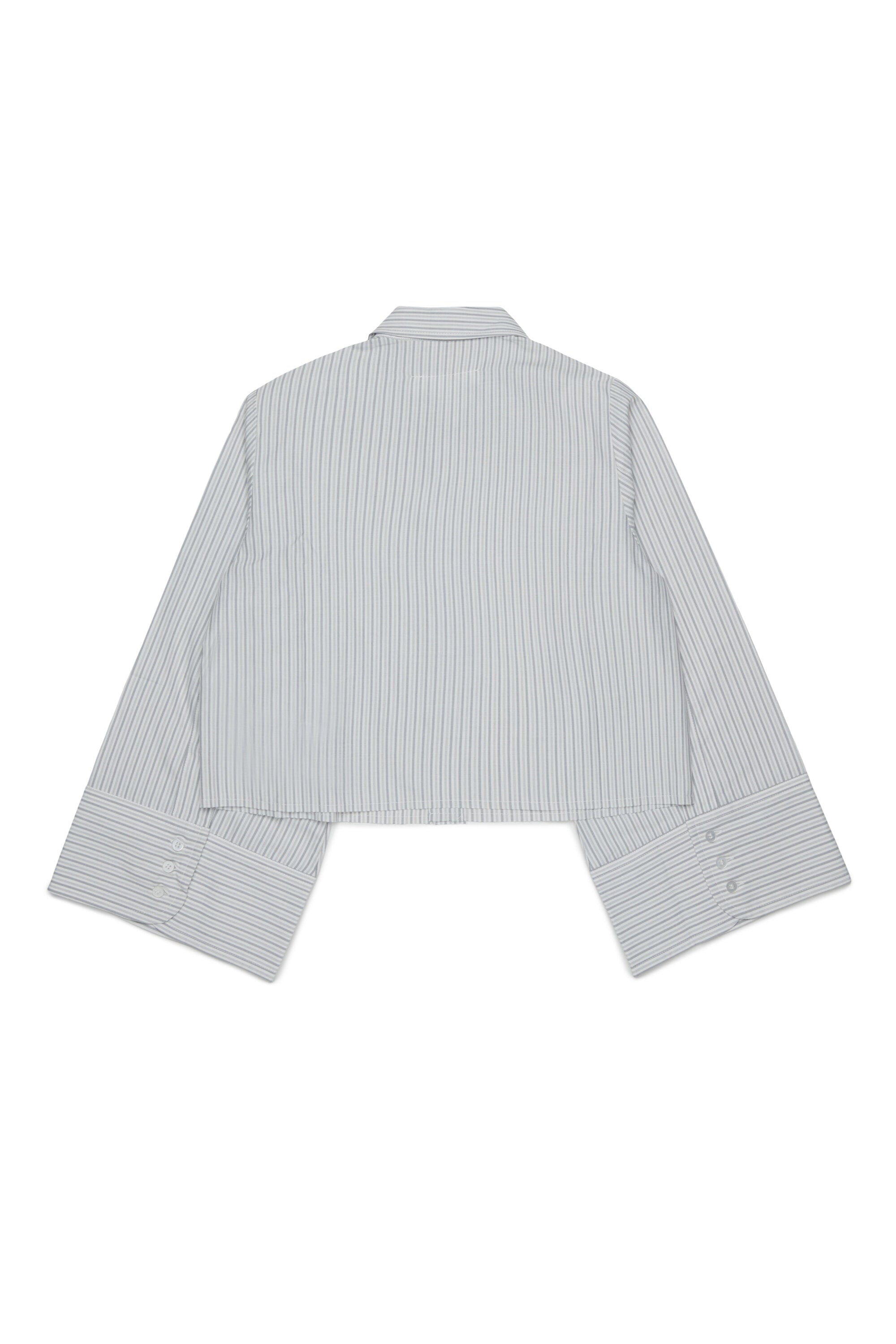 Camisa corta de rayas con logo