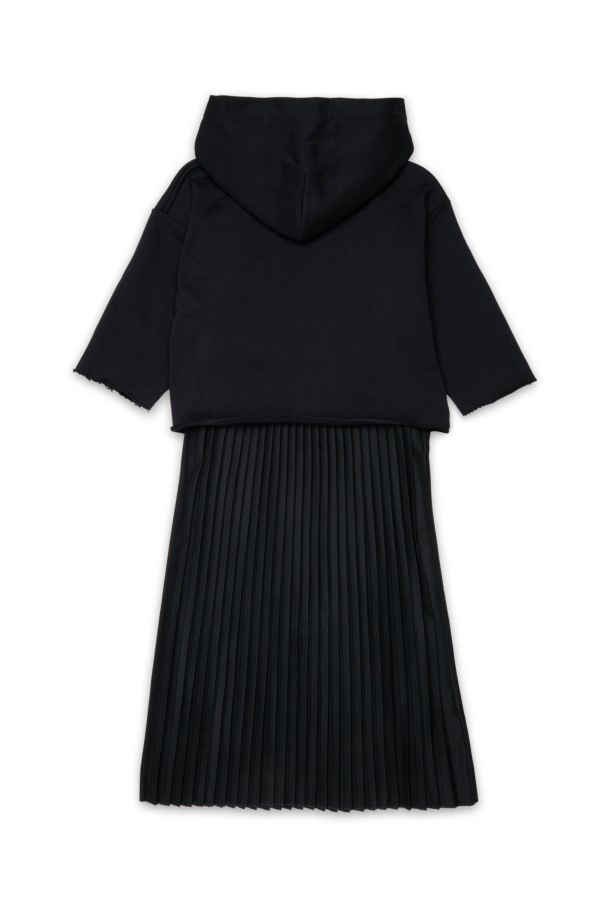 Layered dress with pleated skirt