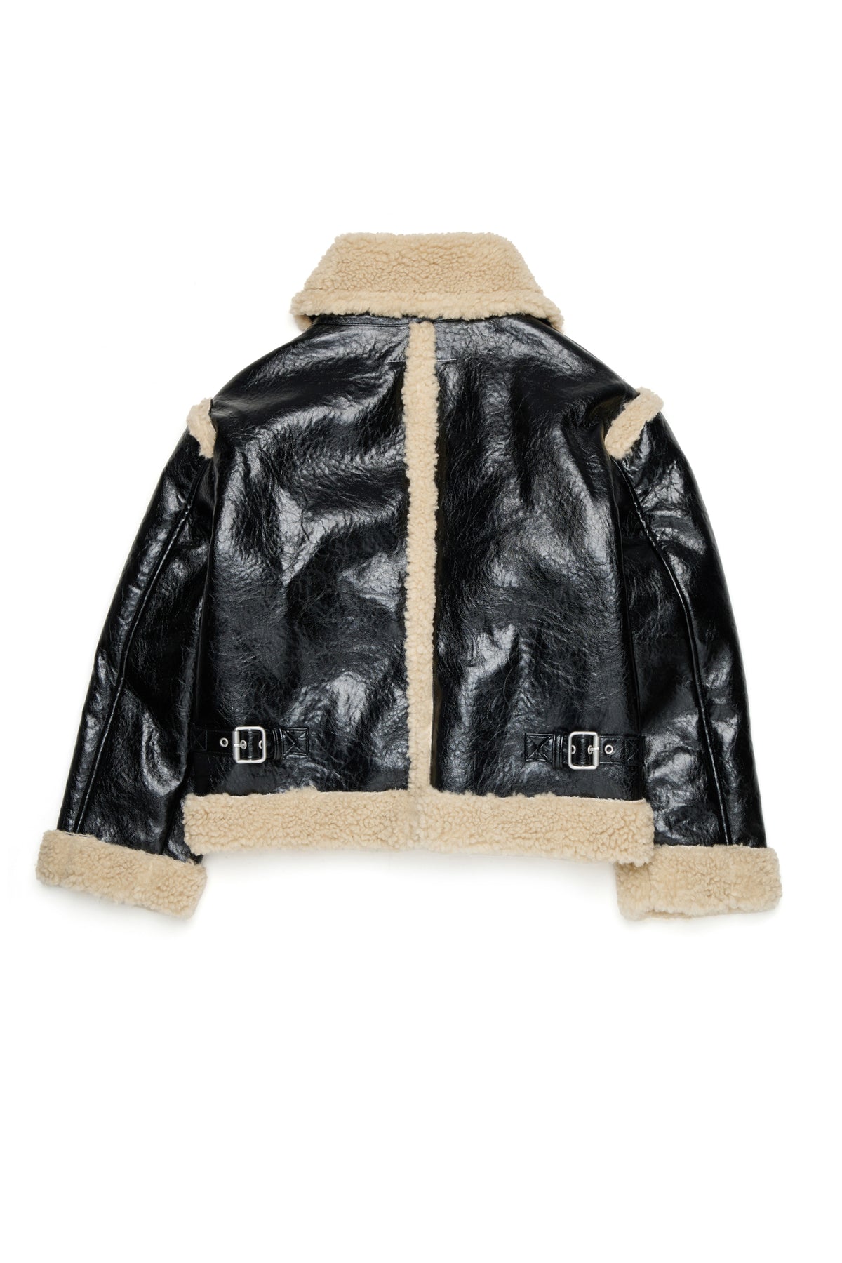Chaqueta shearling con logo estampado