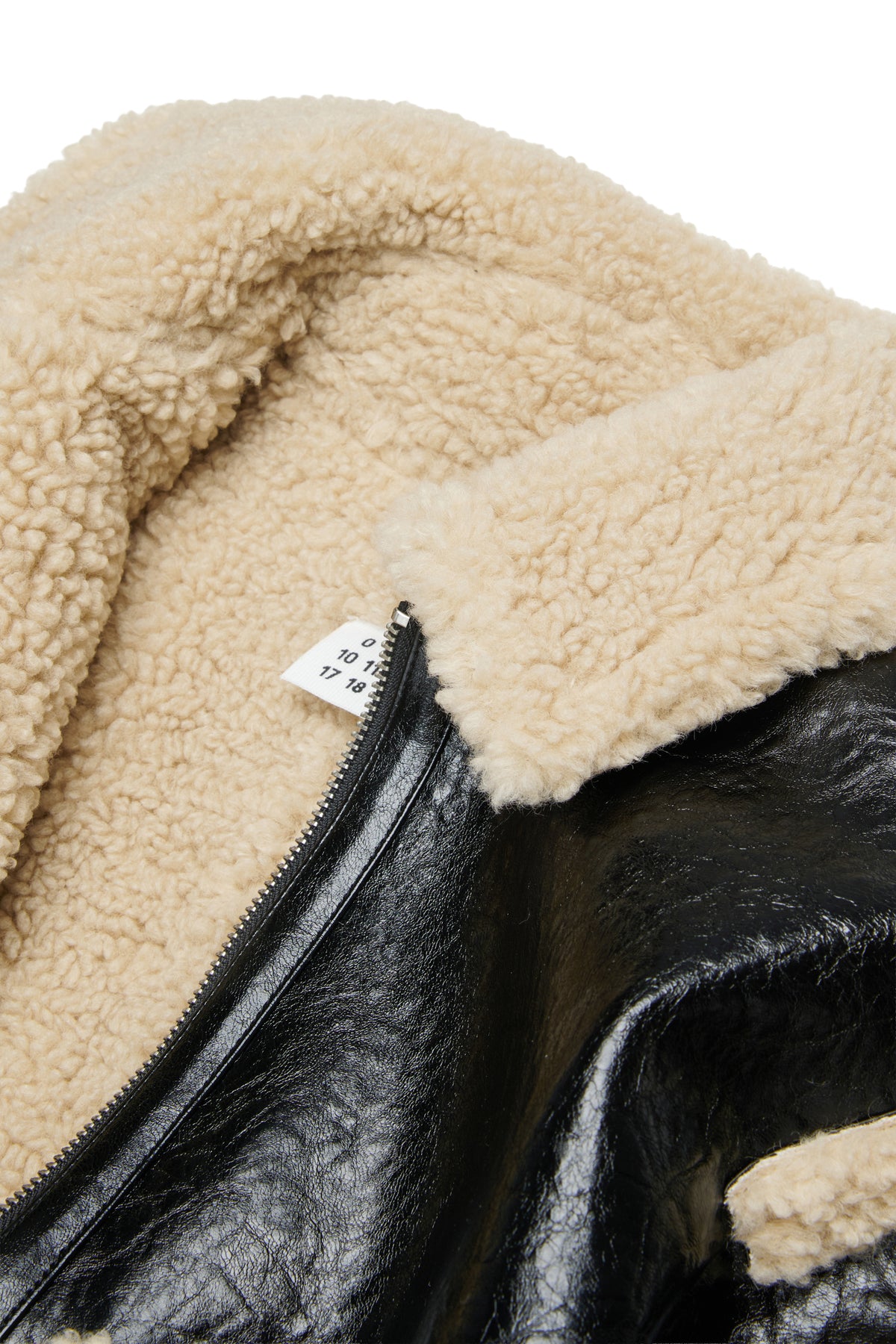 Shearling jacket with printed logo