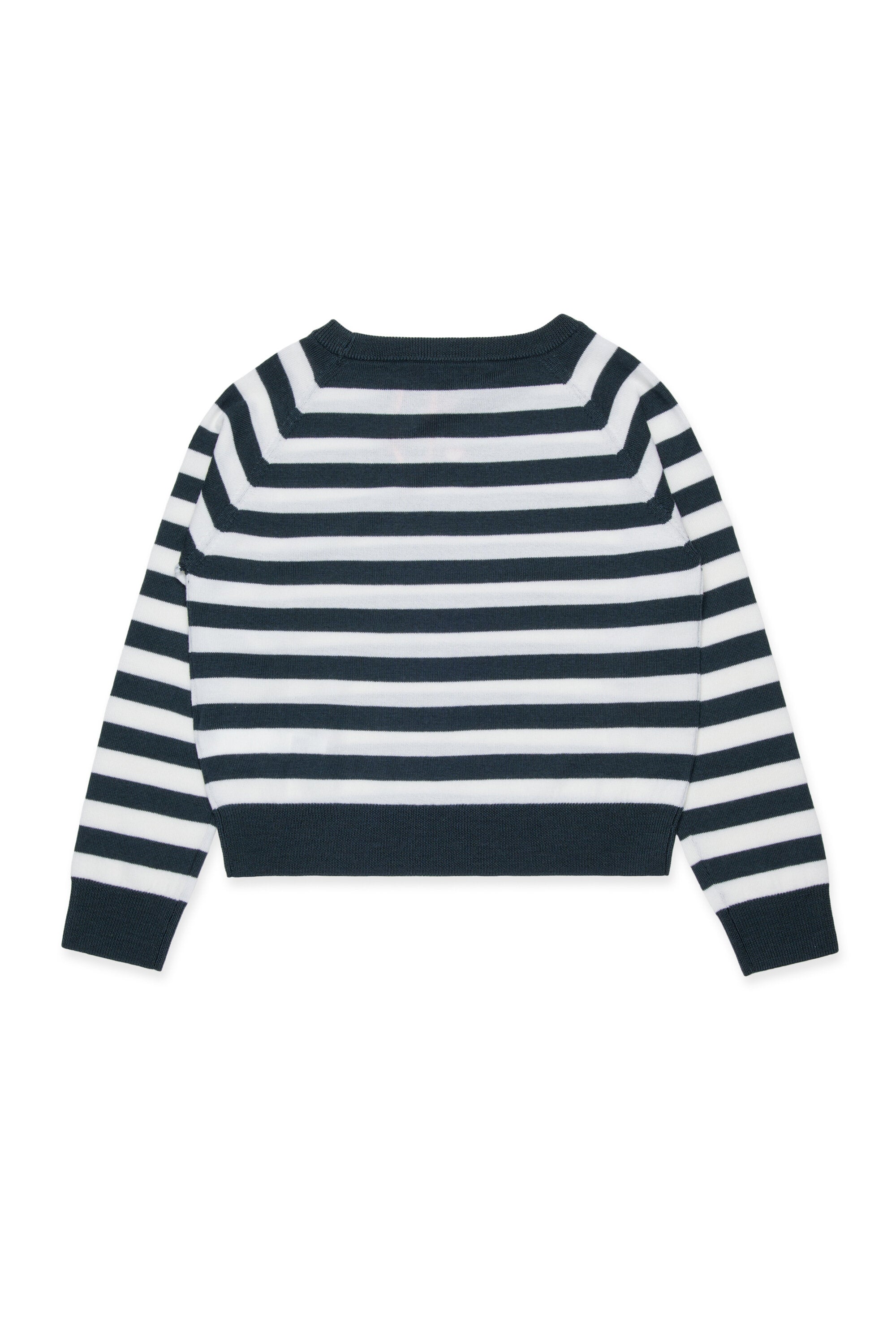 Wool crew-neck pullover with stripes