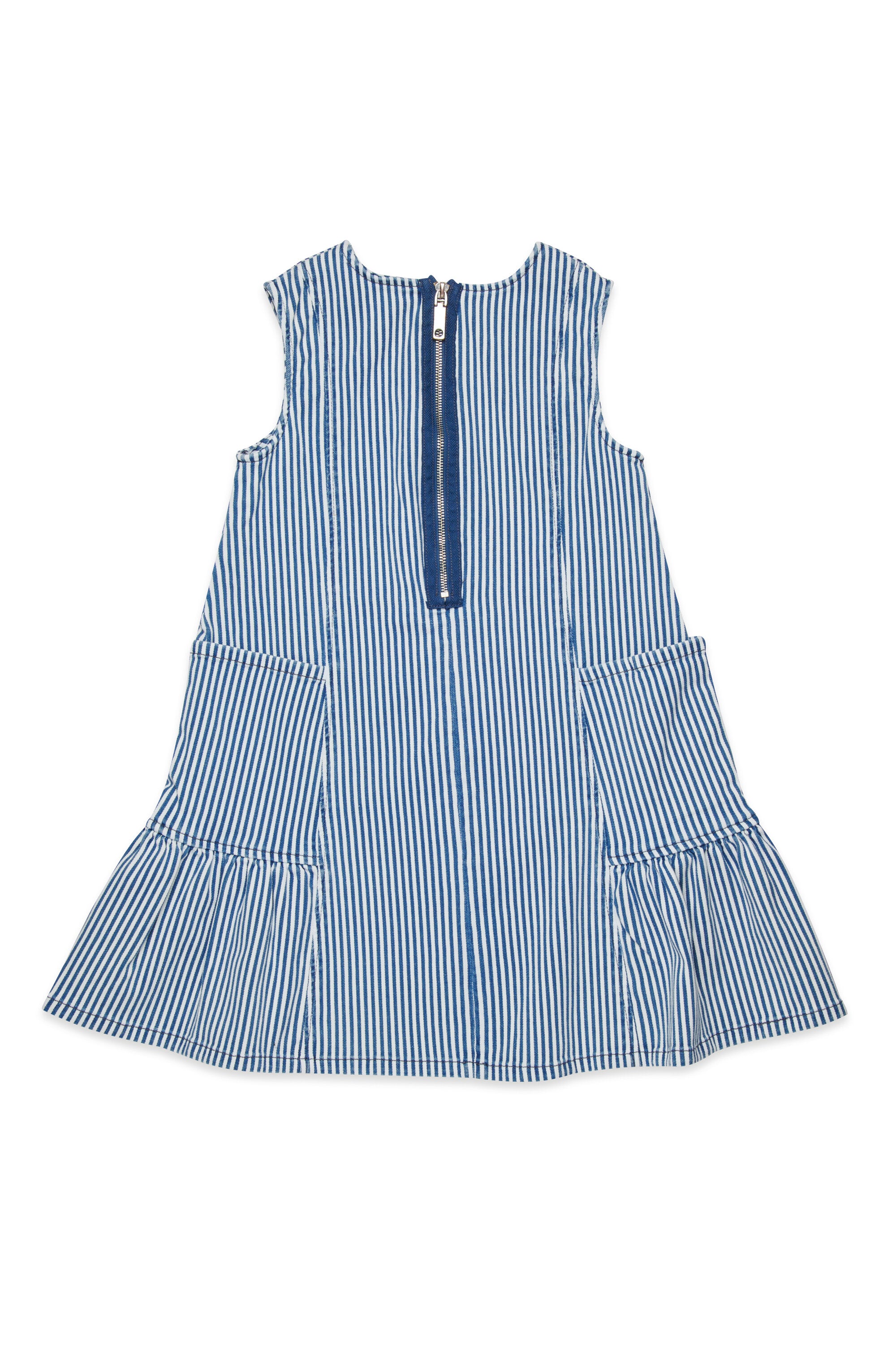 Vestido sin mangas de rayas denim