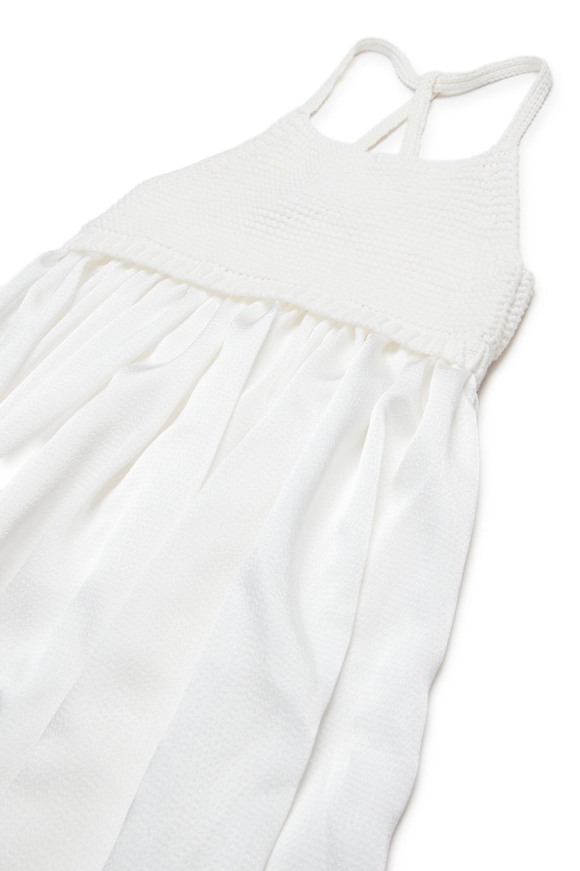 Vestido de doble tejido con top de punto