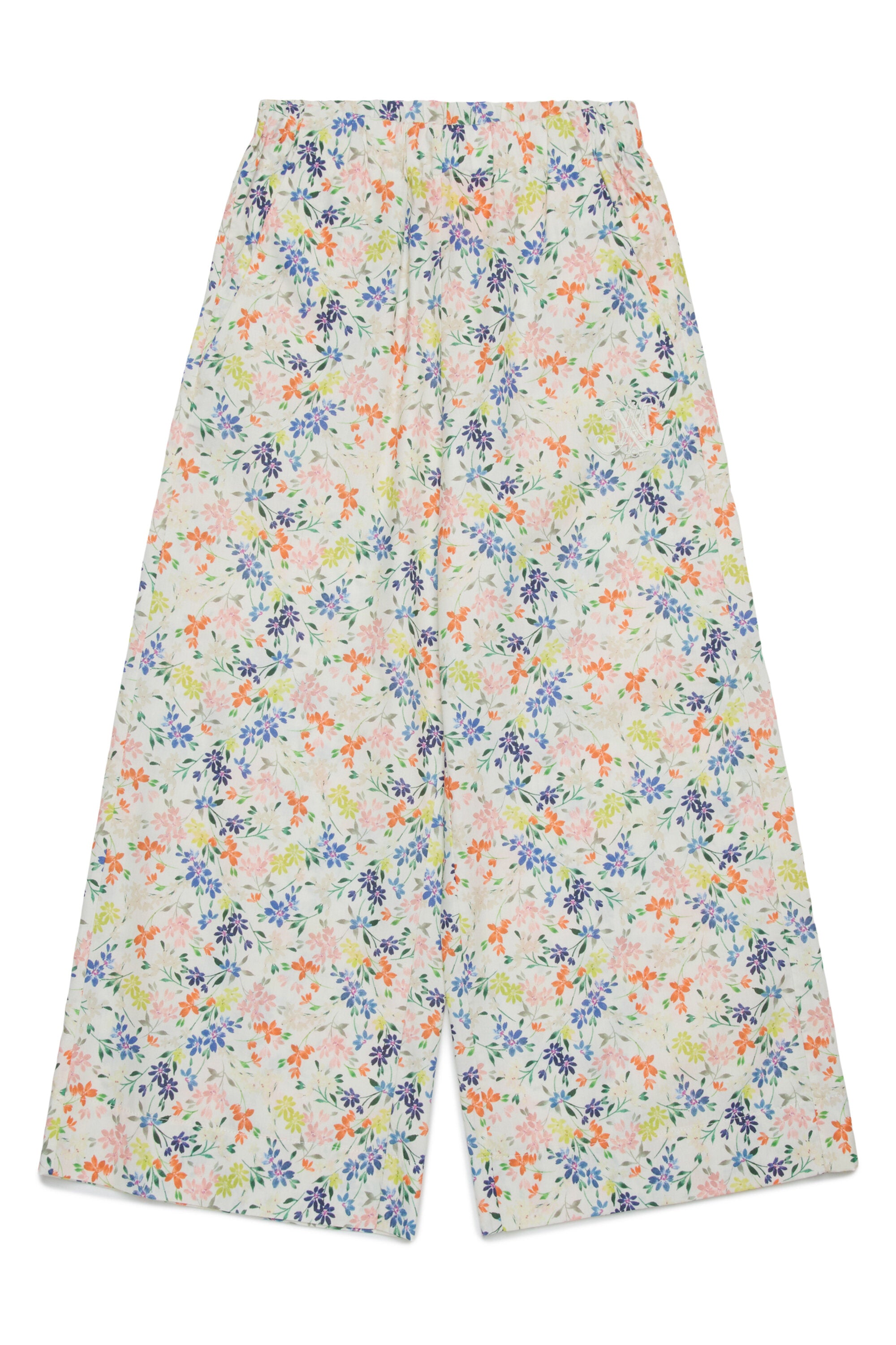 Pantalones anchos de popelín con estampado floral