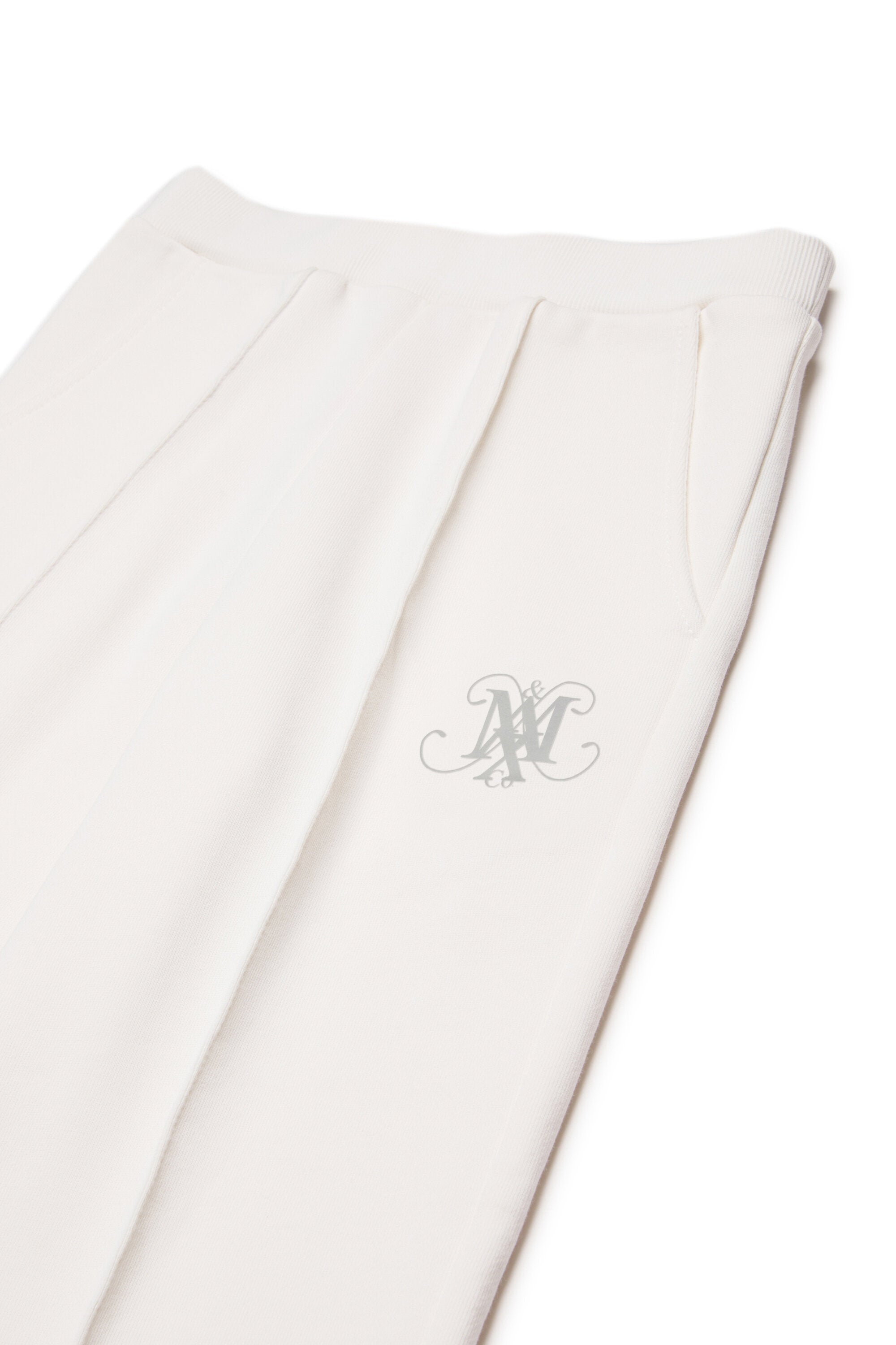 Pantalón recto de felpa con canalé