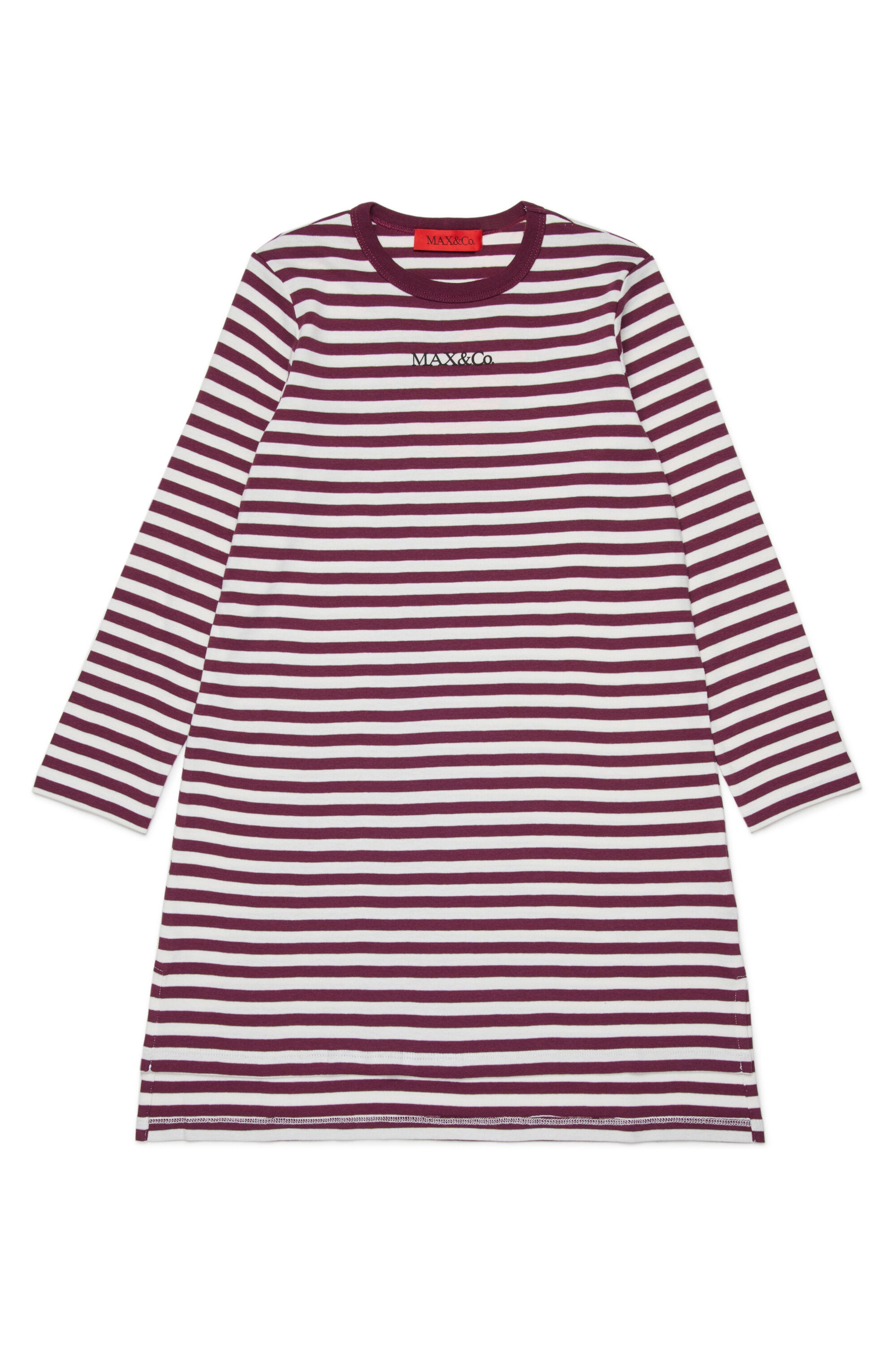 Striped micro ribs sheath dress