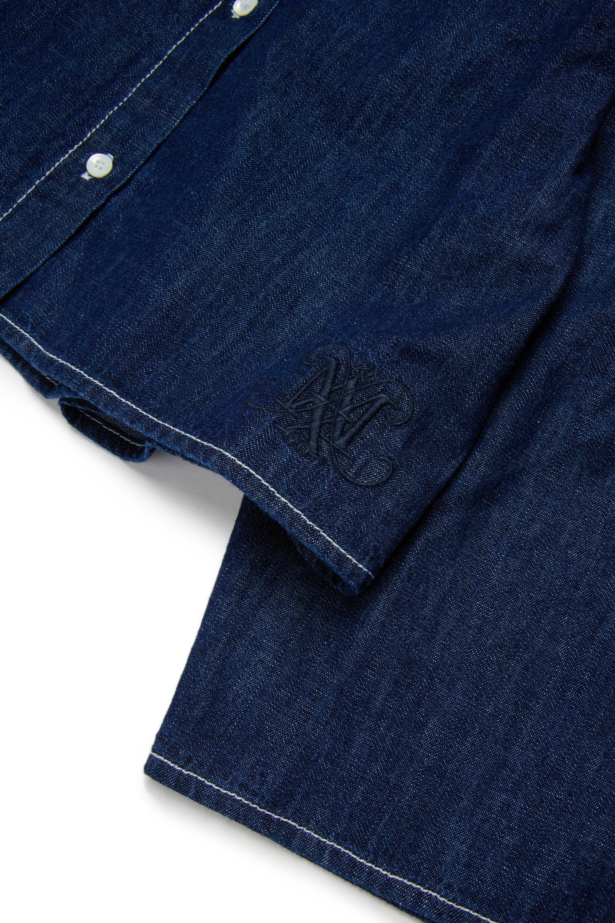 Boxy chambray denim shirt