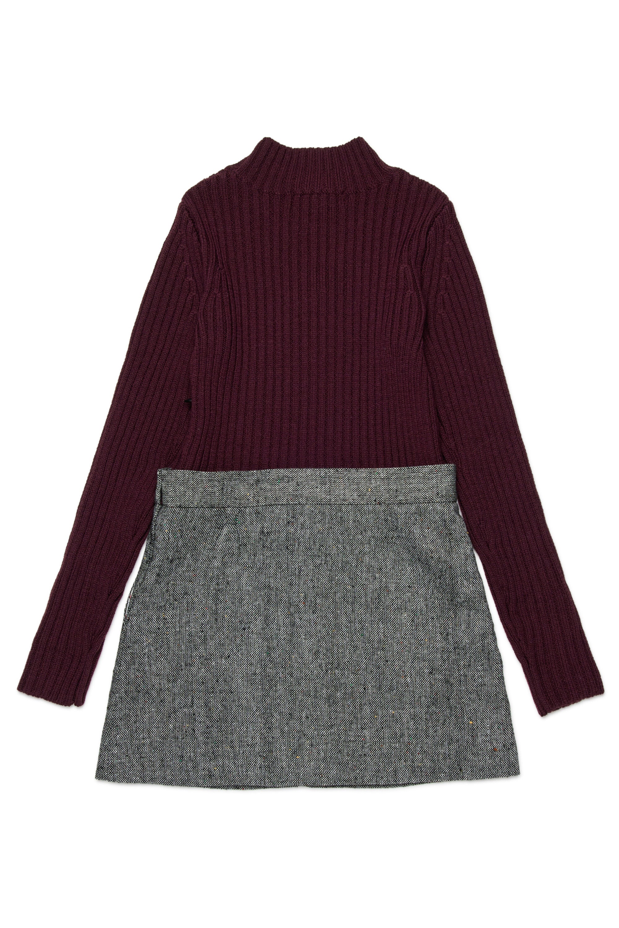 Knit and tweed mini dress