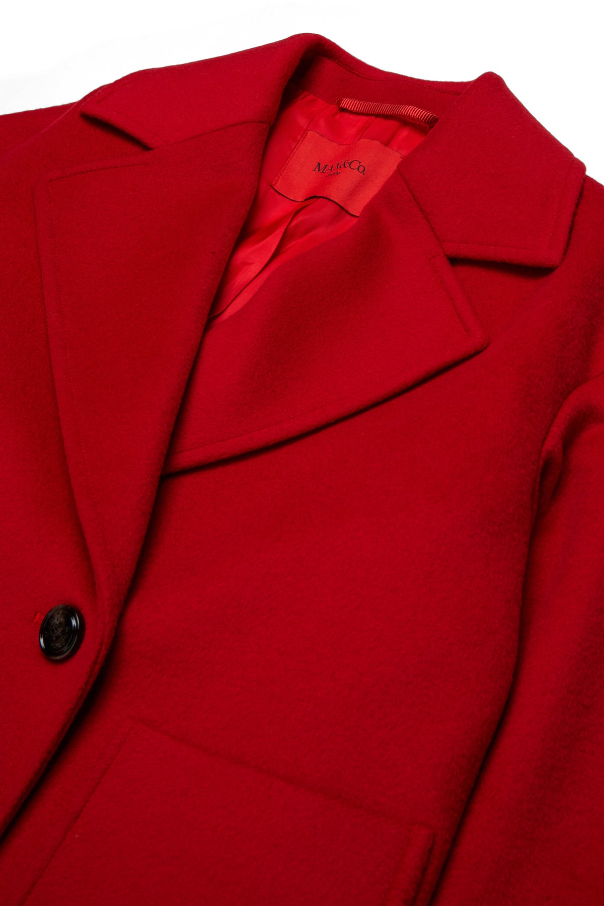 Shaved wool double-breasted caban coat