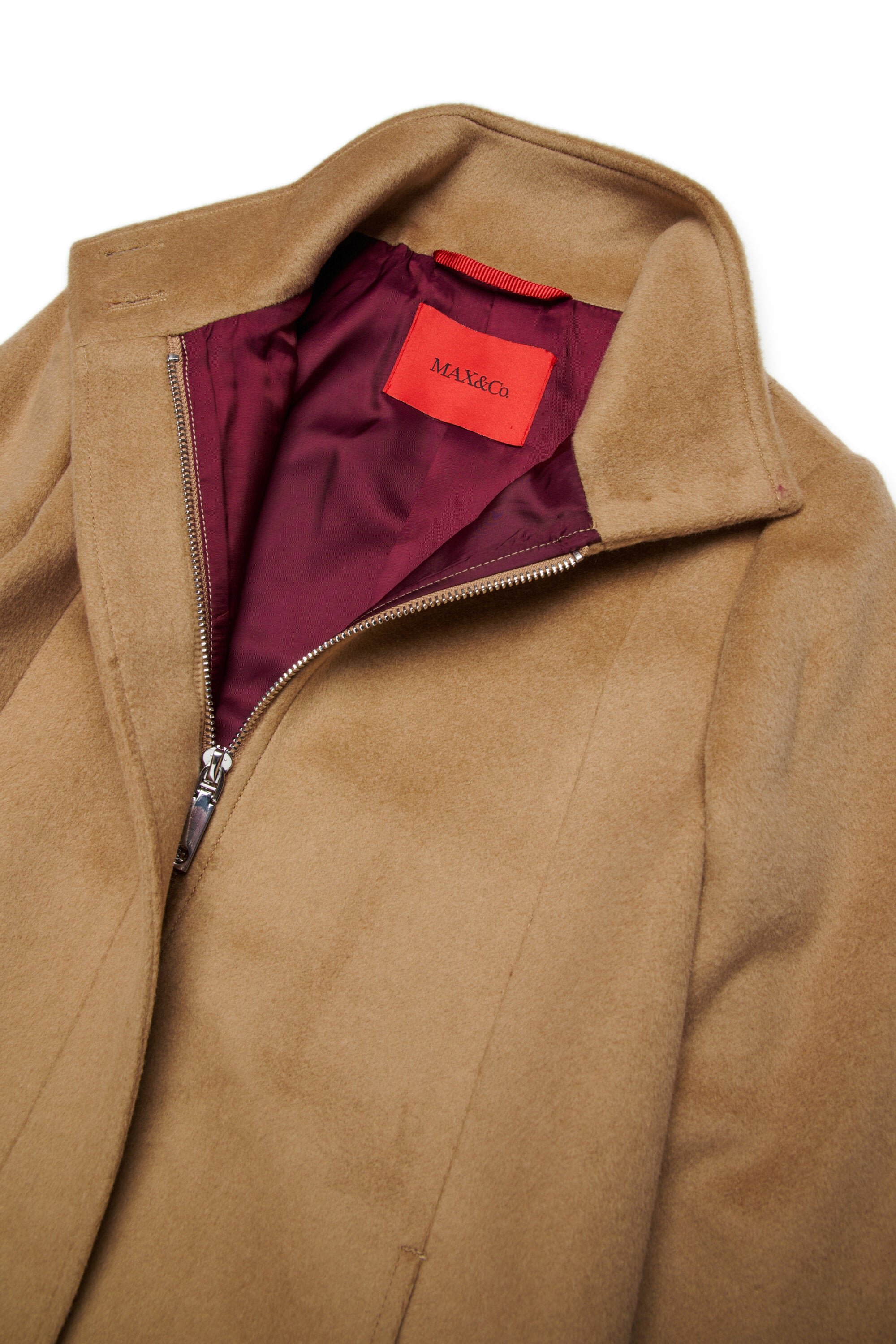 A-shape wool-blend long coat