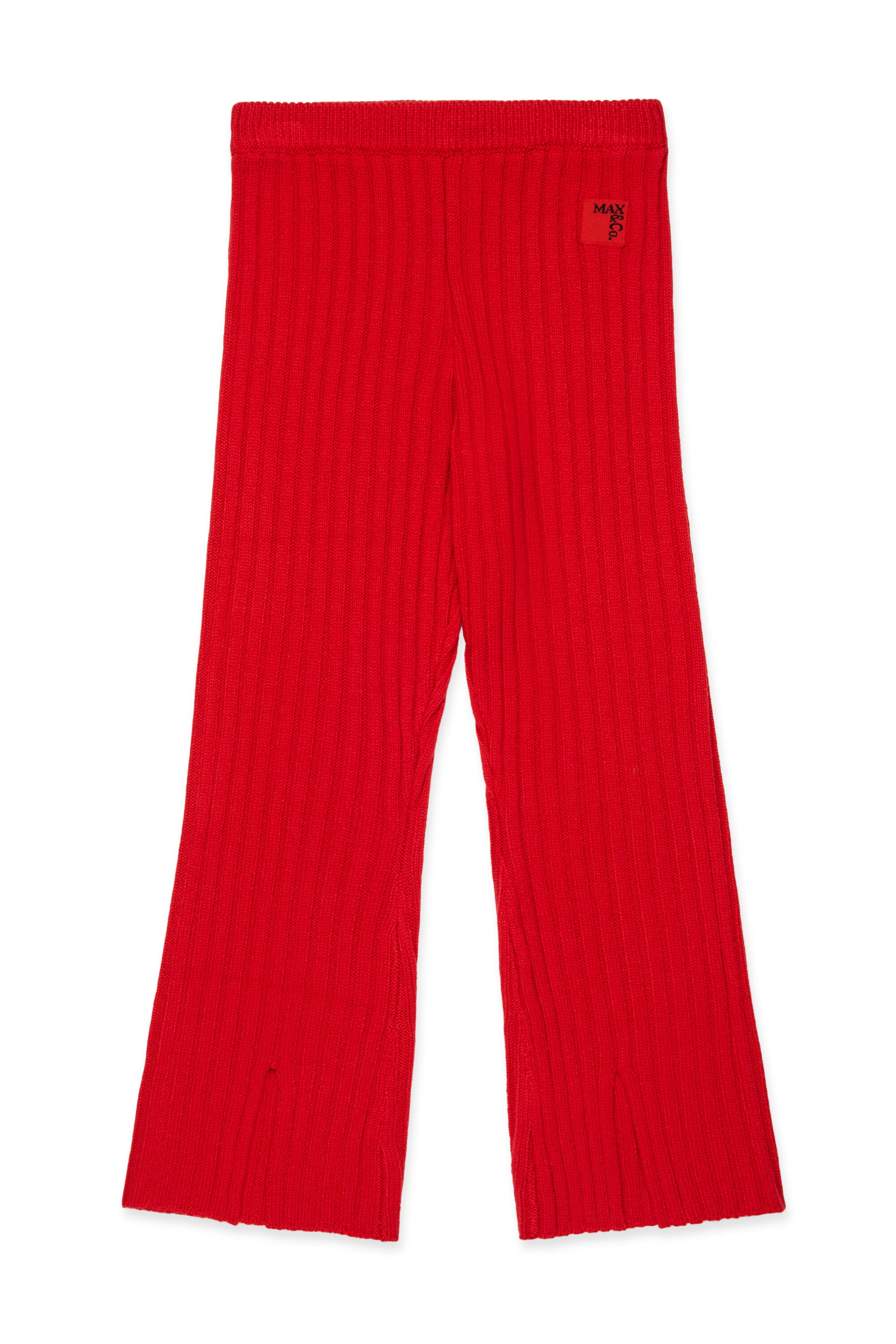 Ribbed wool blend knit pants