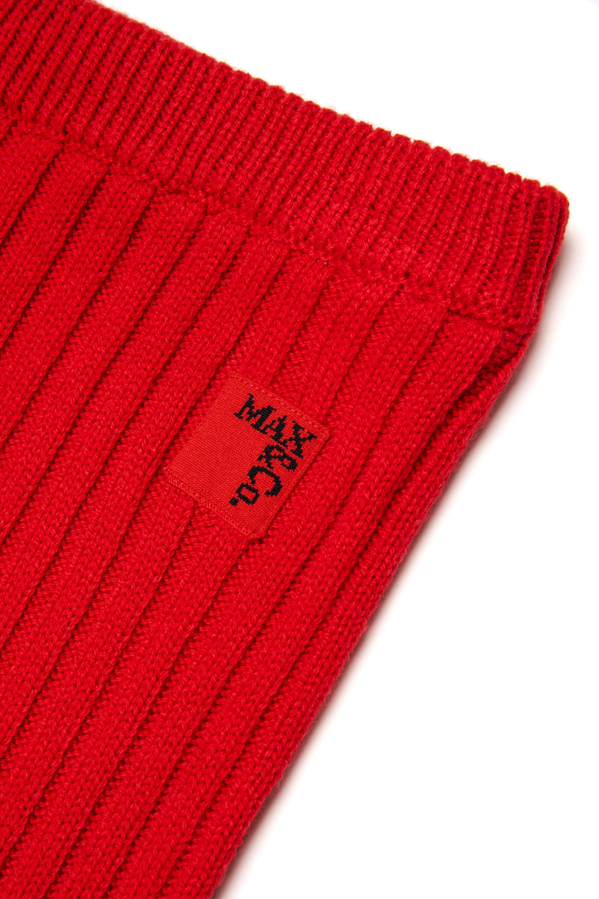 Pantalón de punto de mezcla de lana acanalado