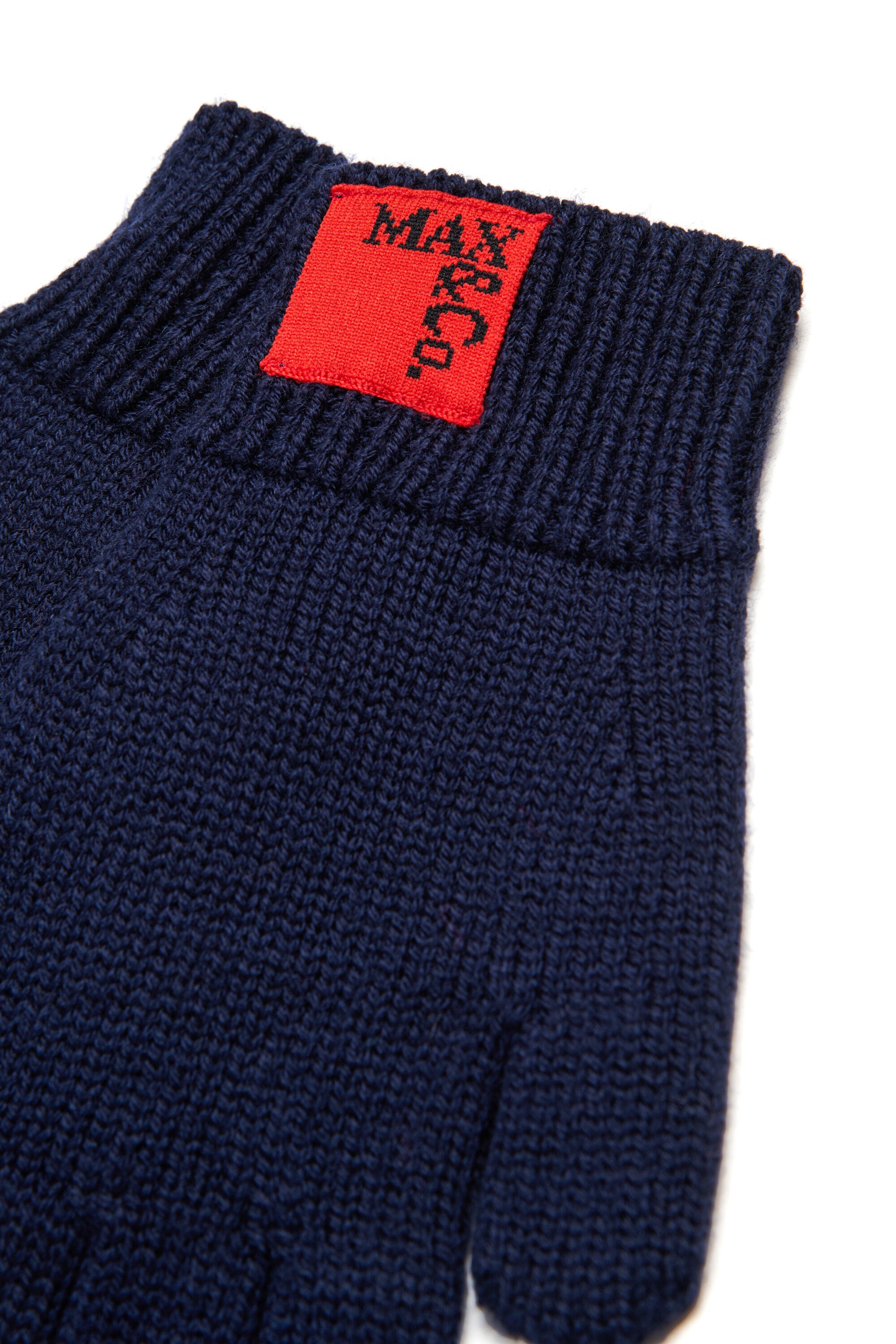 Wool blend gloves with patch