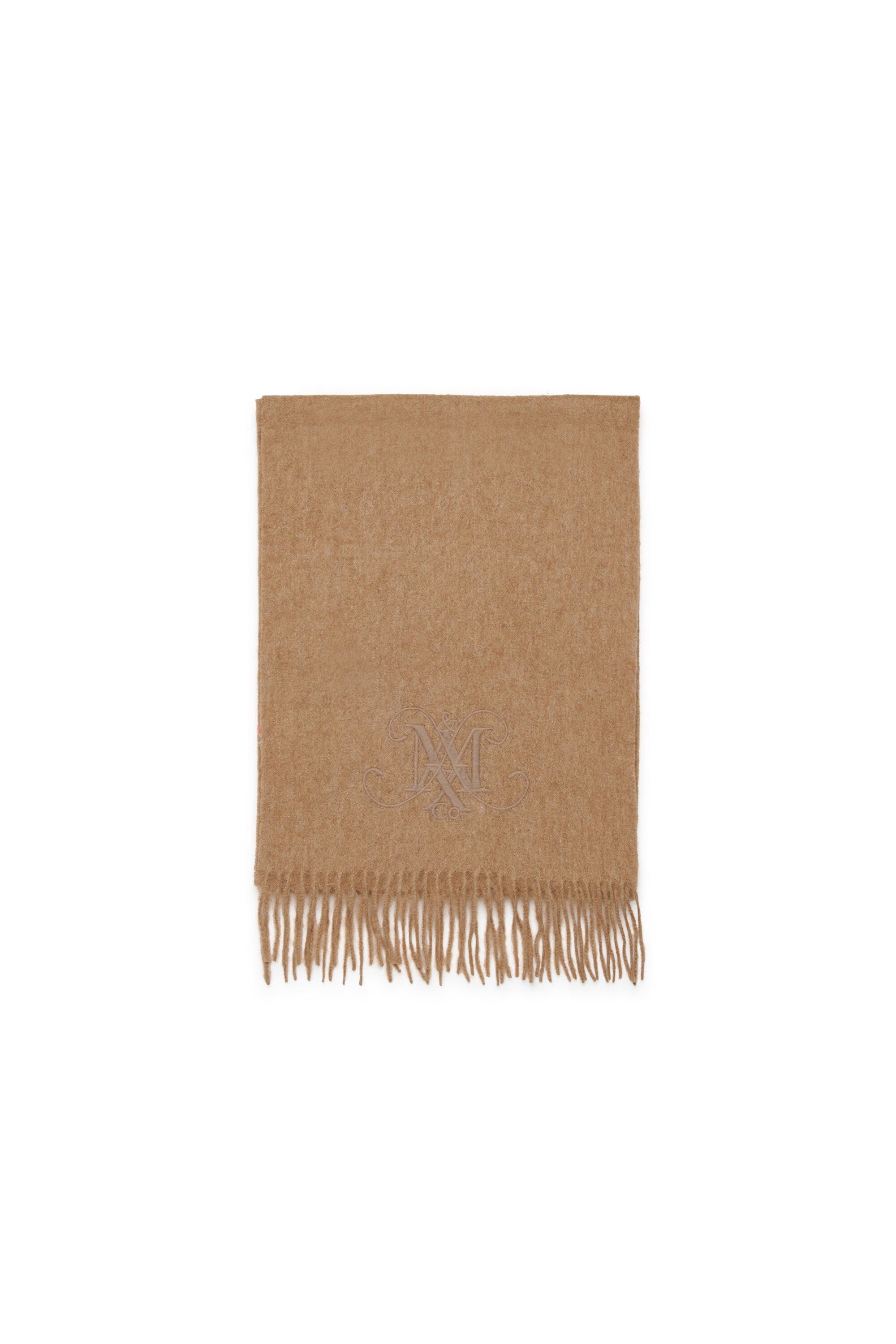 Wool scarf with embroidered logo