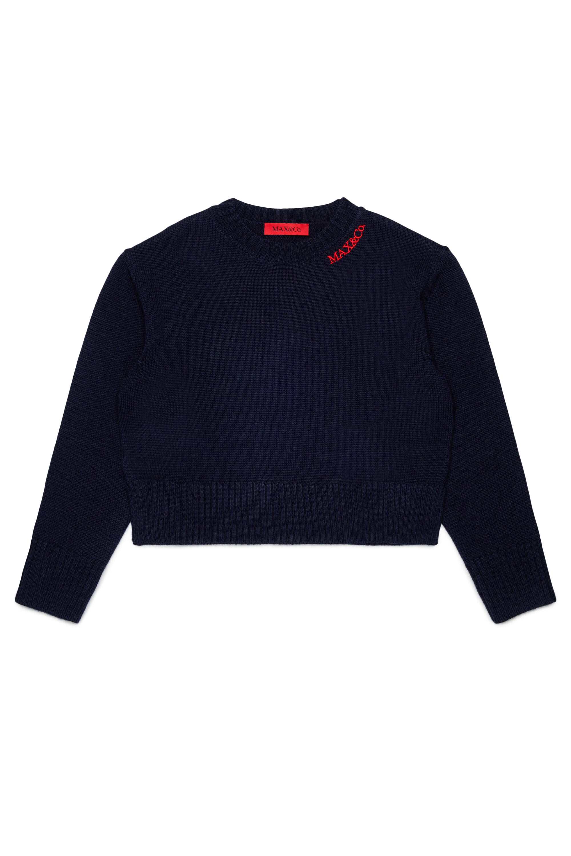 Wool blend pullover with embroidered logo