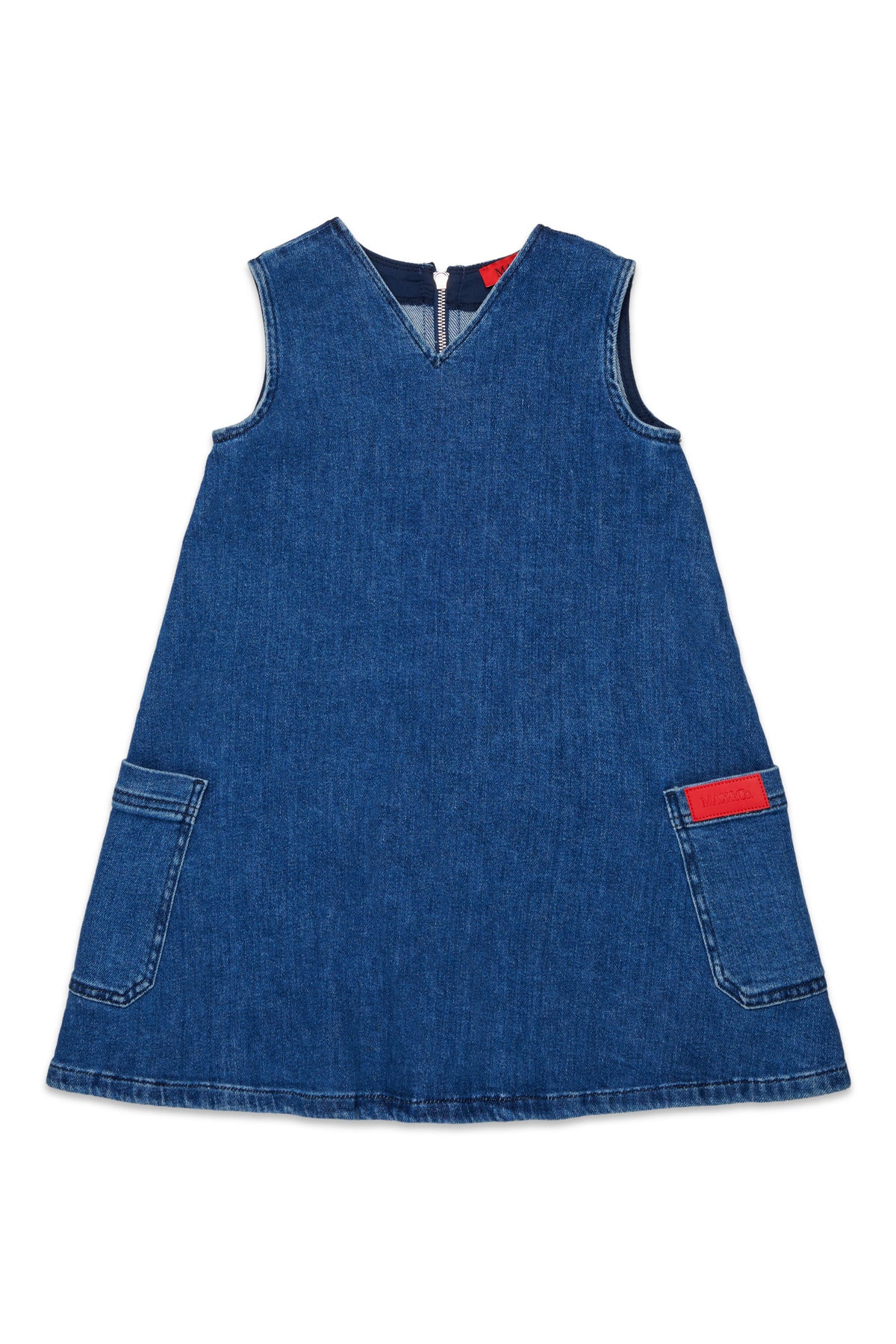 Denim dress with logo