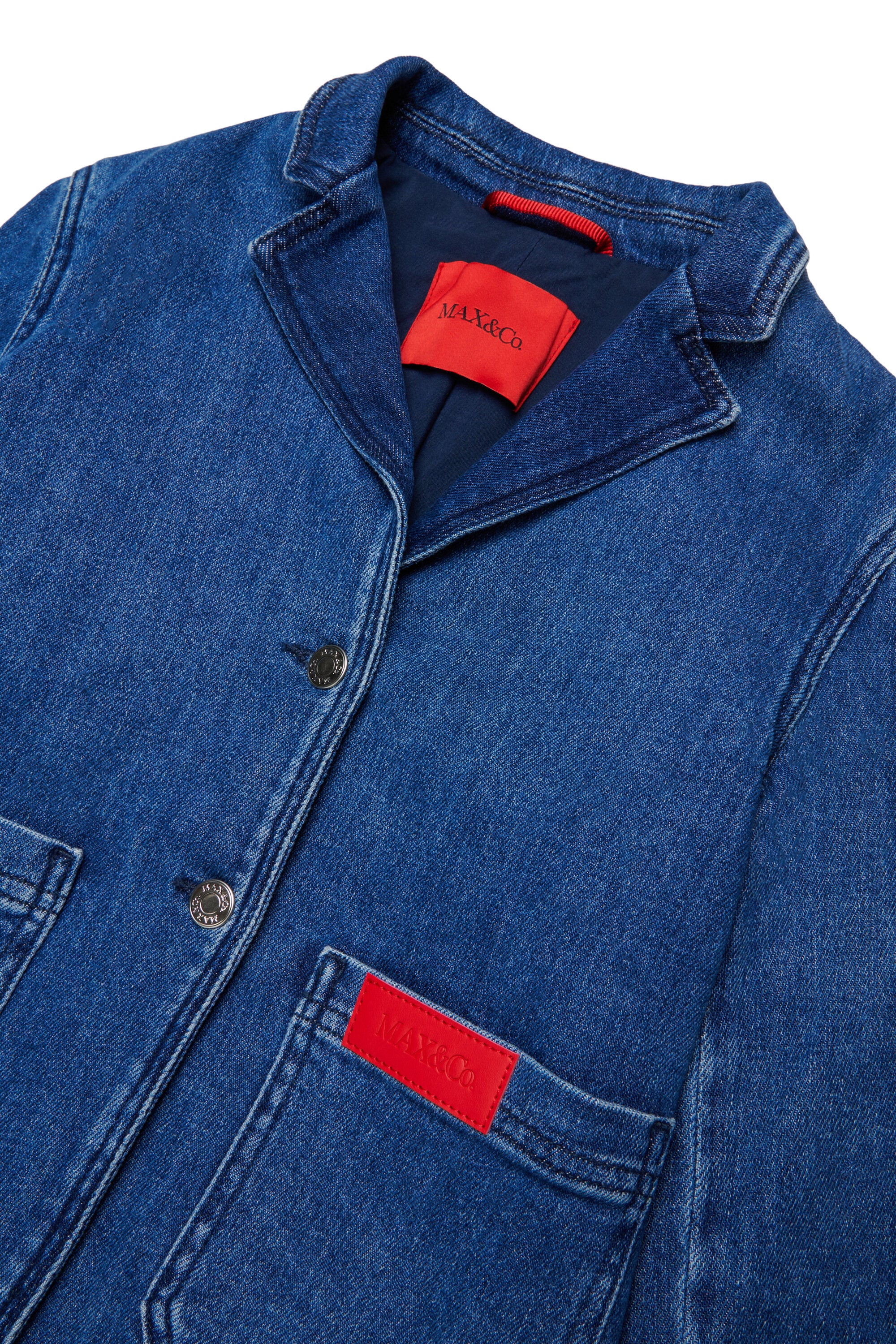 Denim blazer jacket with logo