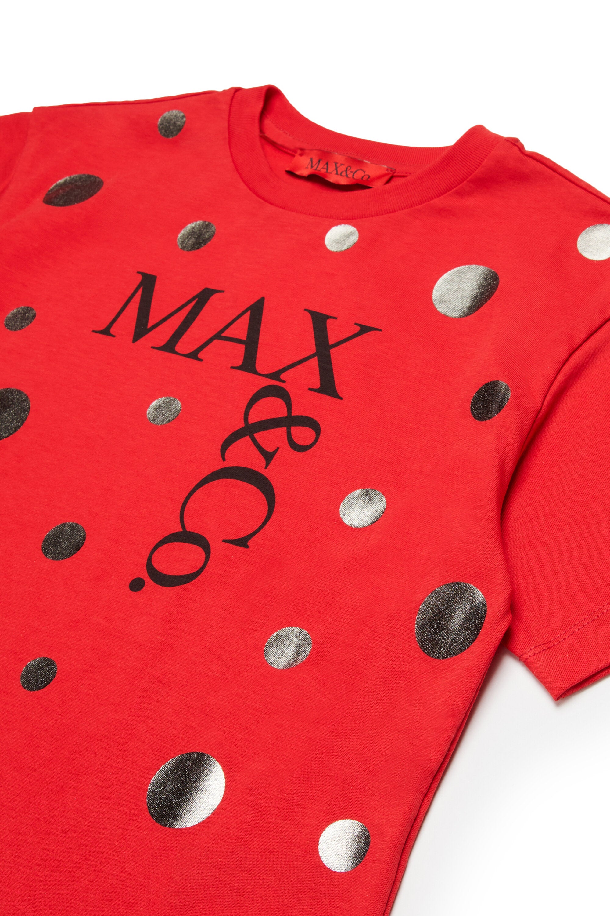 T-shirt with logo and metallic polka dots