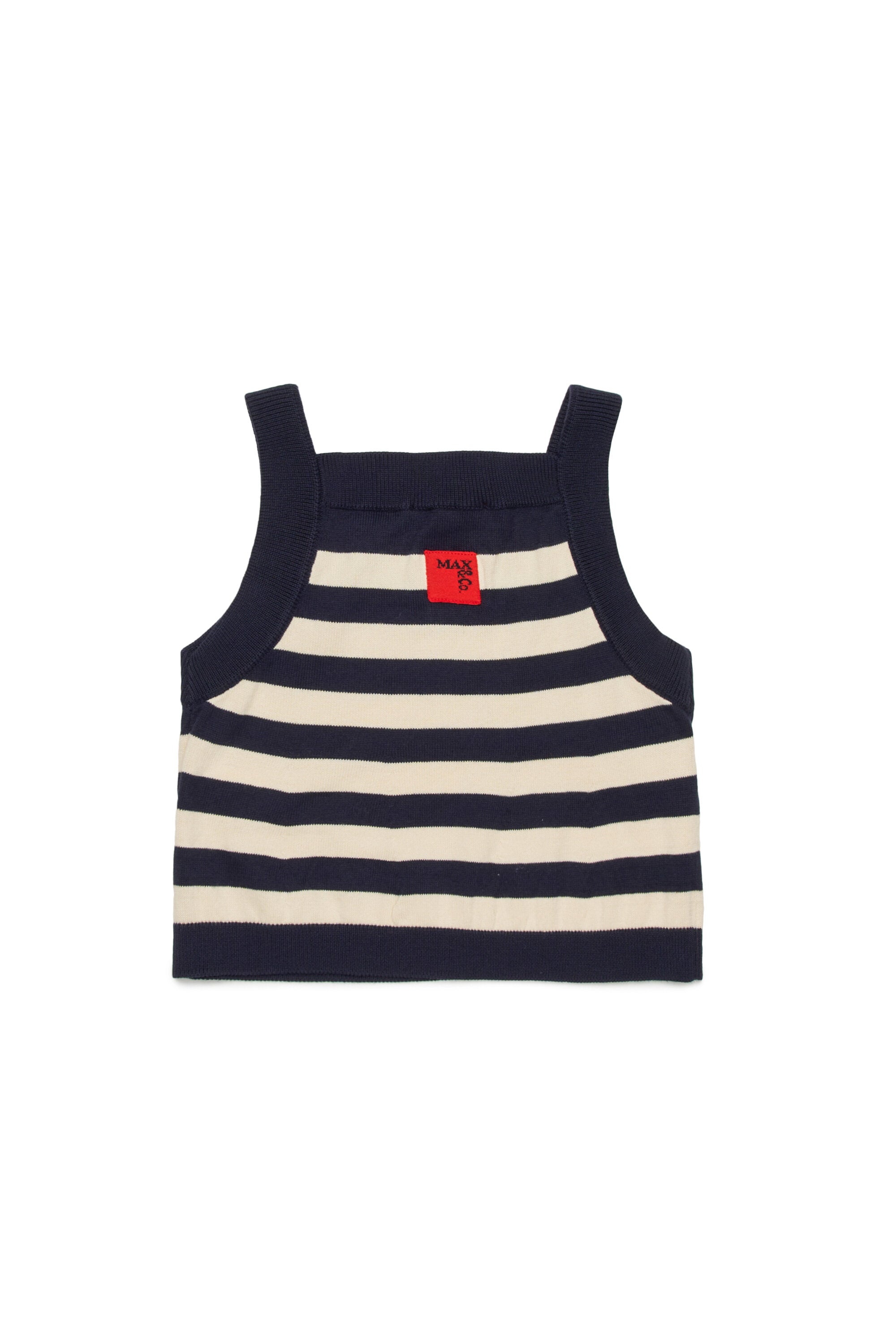 Top de punto a rayas con logo