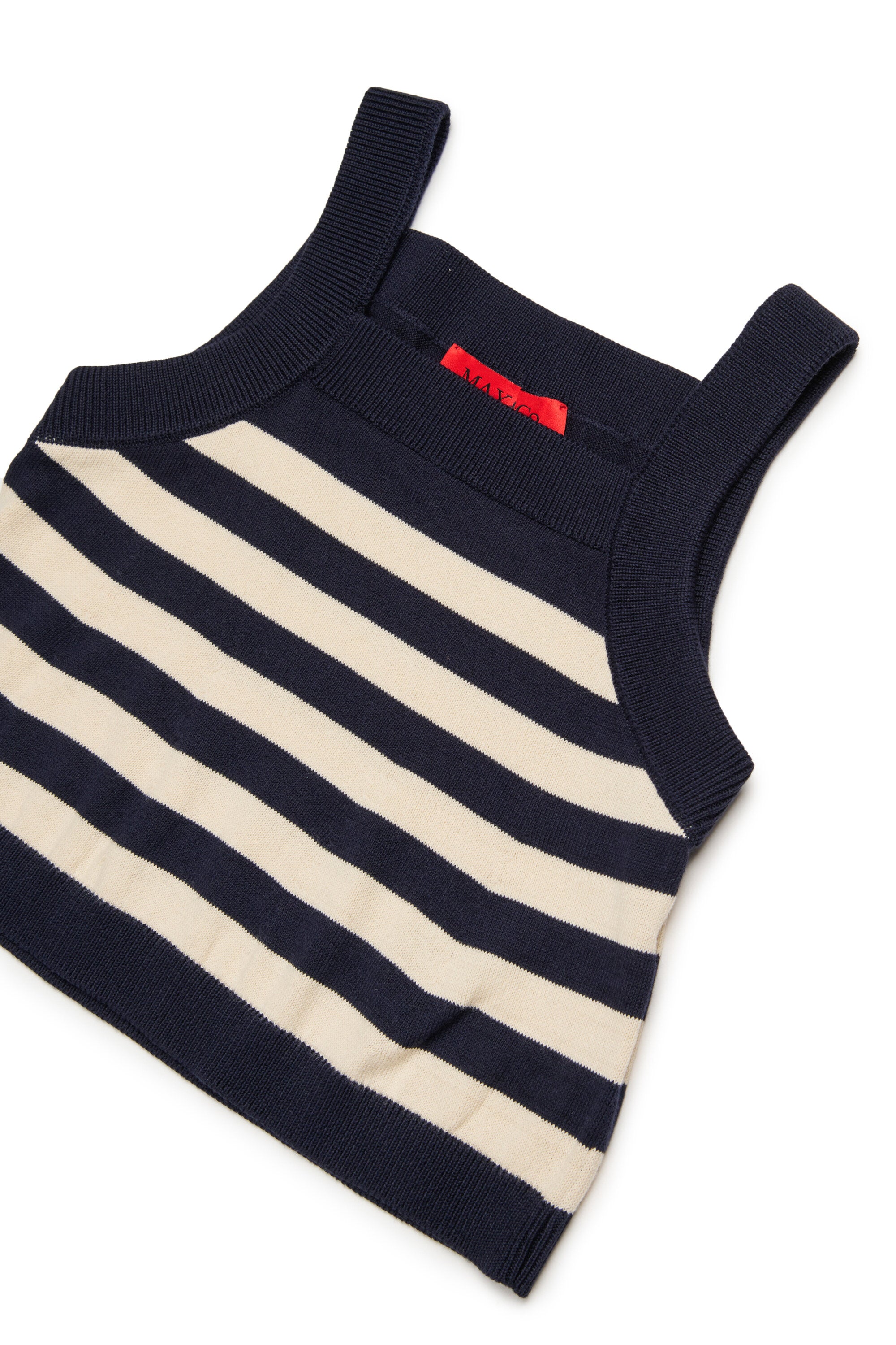 Striped knit top with logo