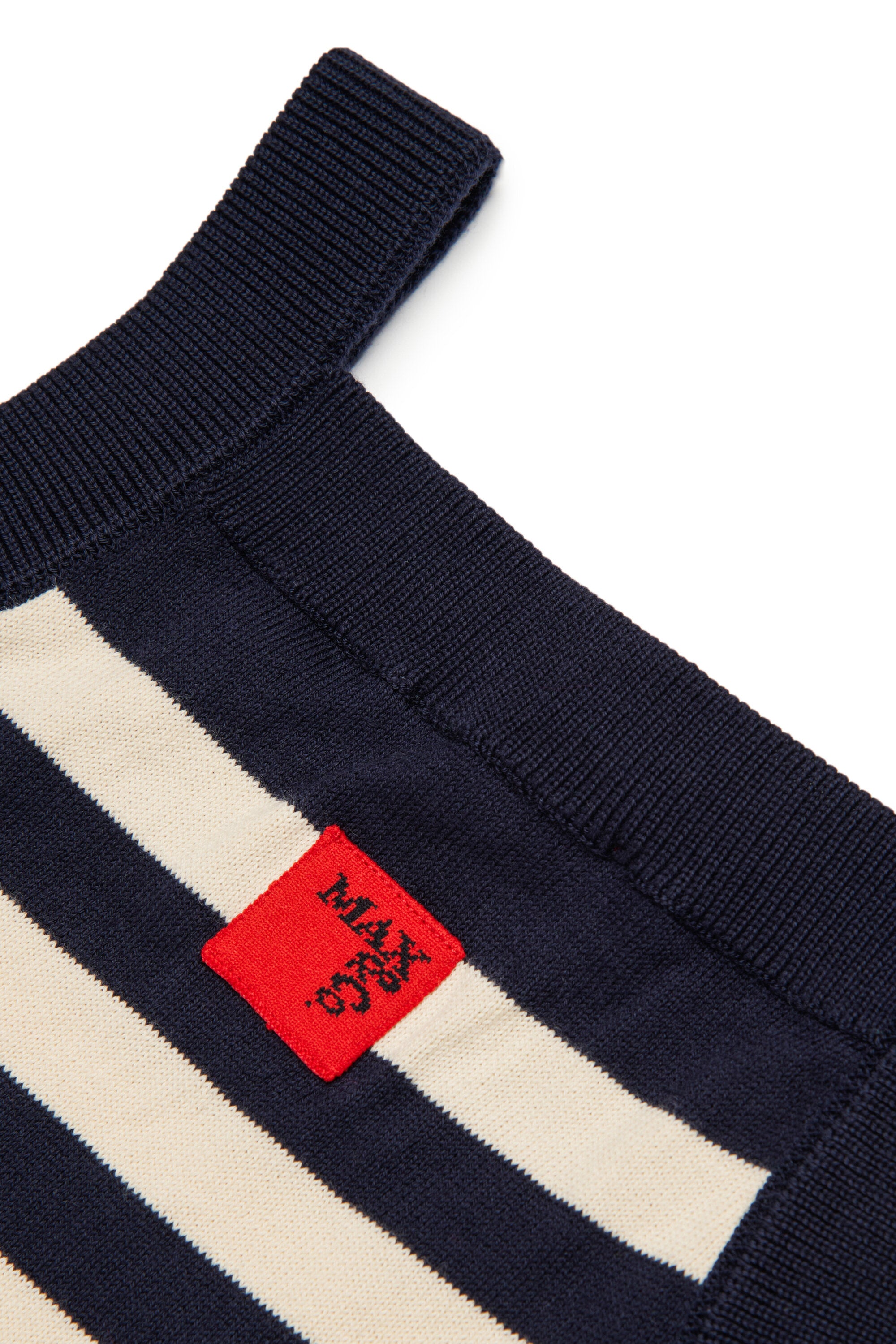 Striped knit top with logo