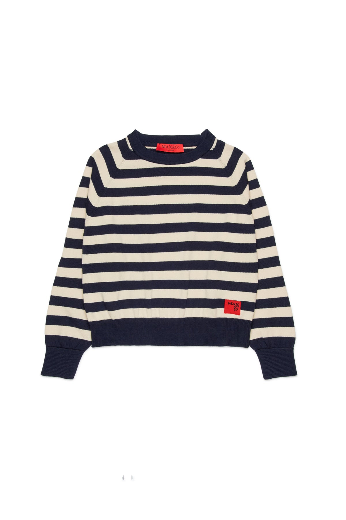 Striped crewneck pullover with logo
