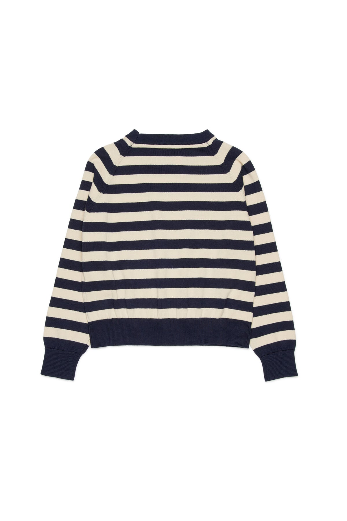 Striped crewneck pullover with logo