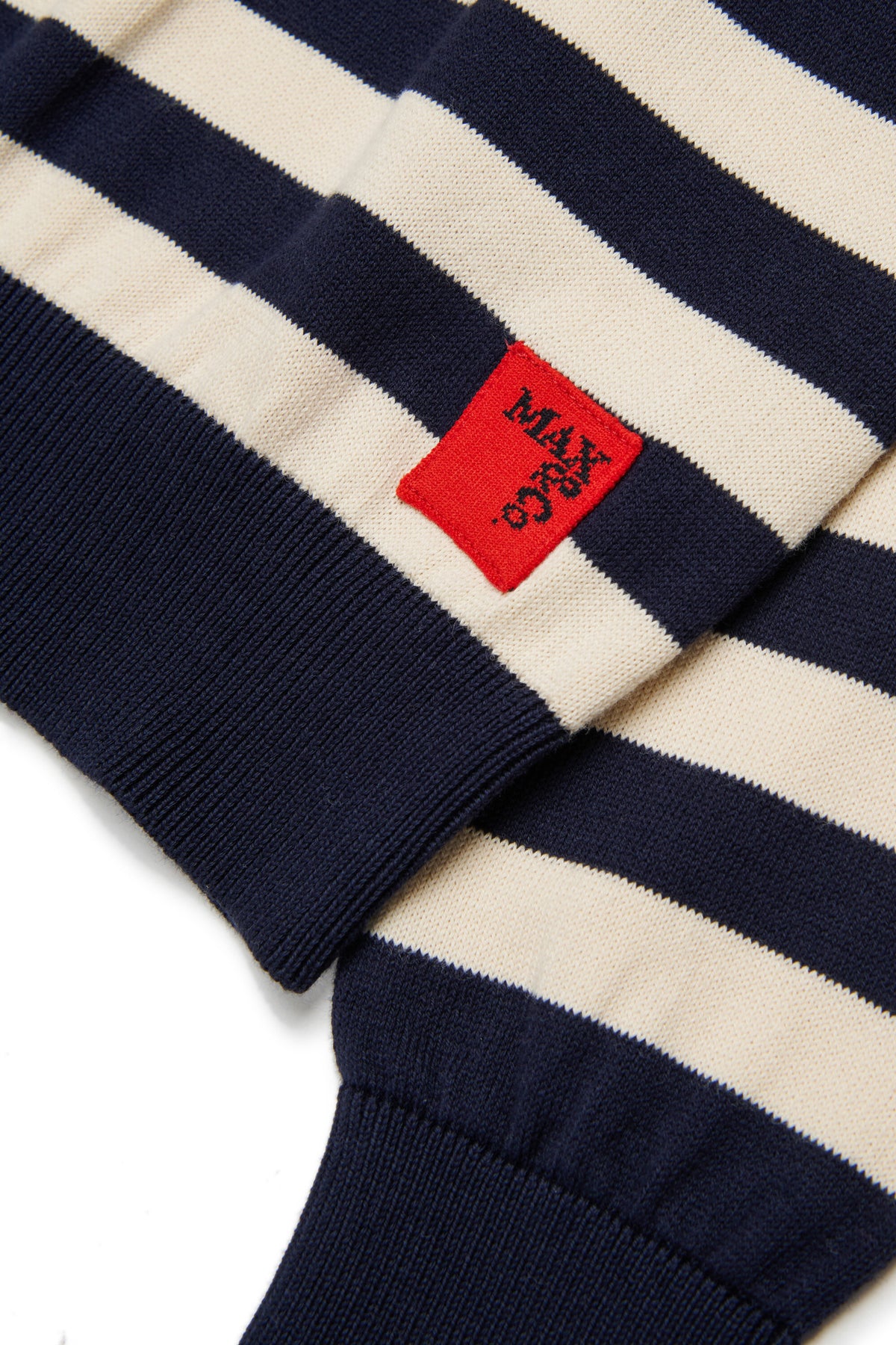 Striped crewneck pullover with logo