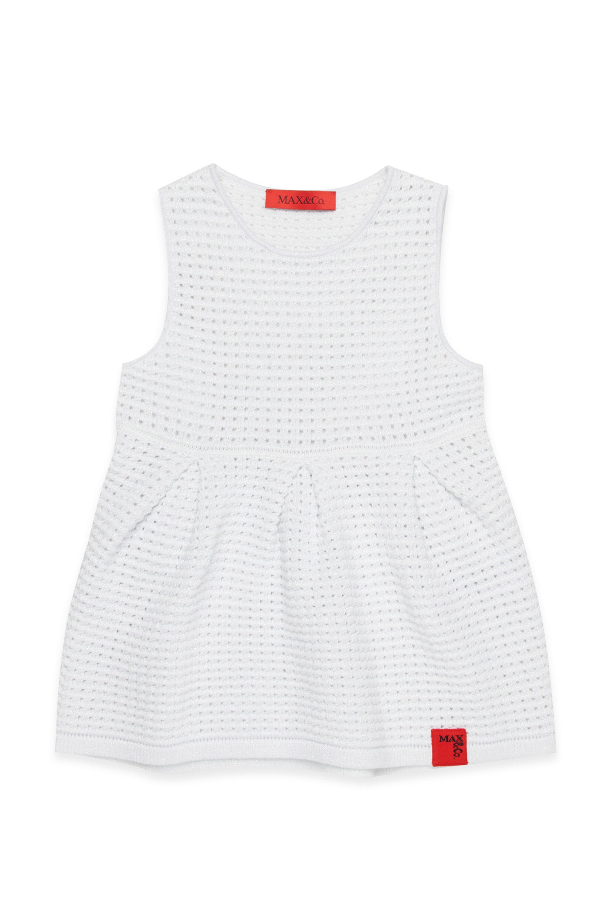 Openwork knit dress with logo
