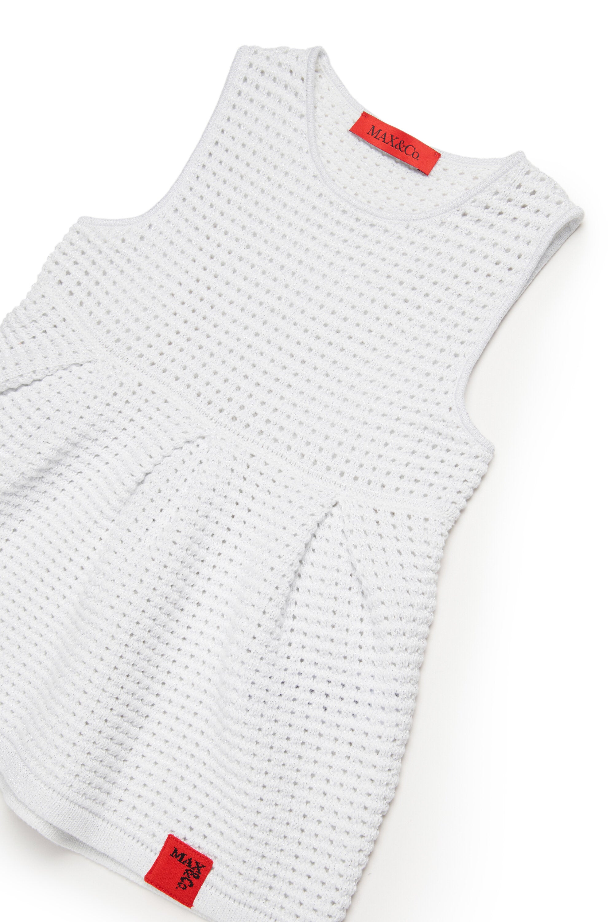 Openwork knit dress with logo