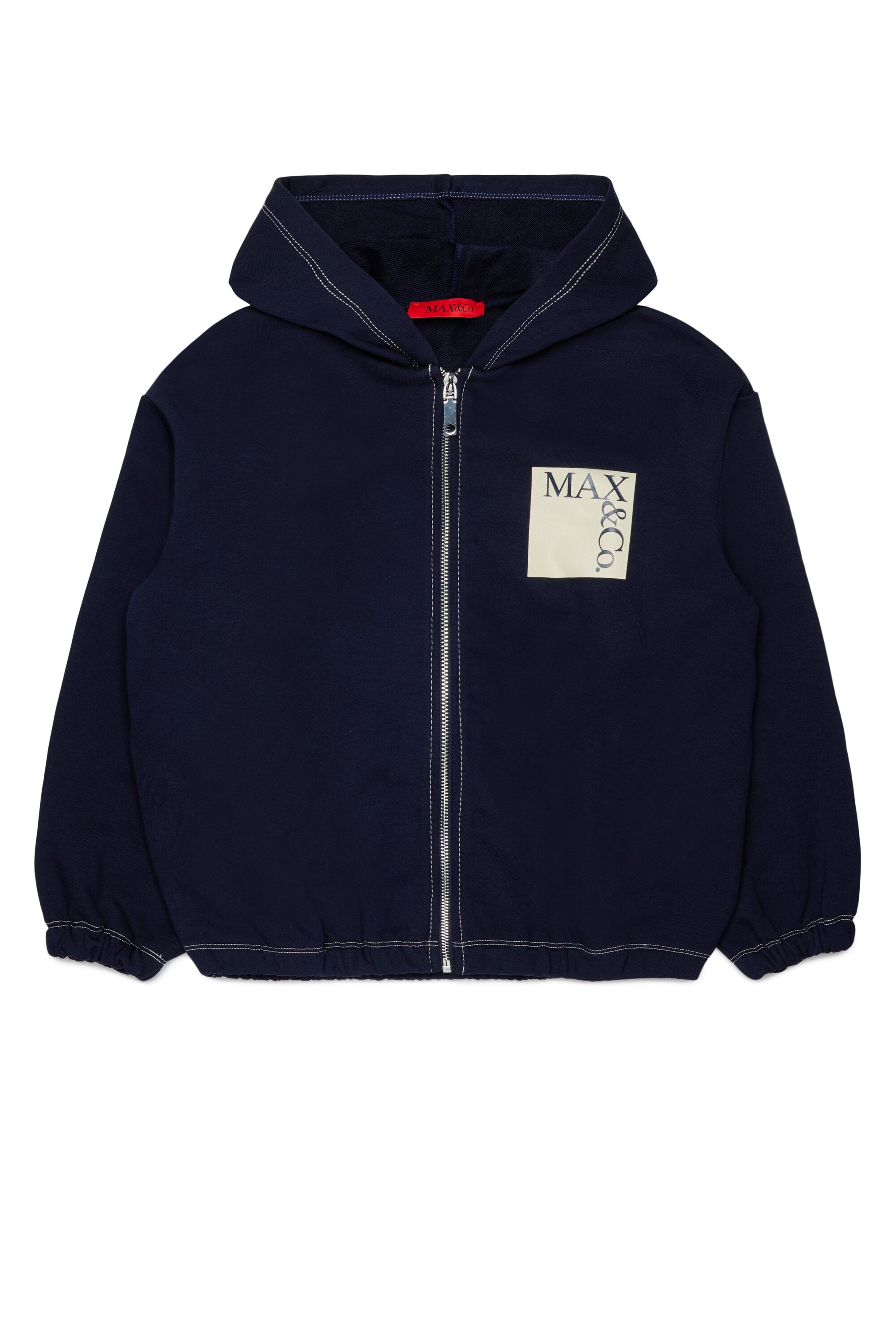 Sudadera con cremallera completa y logo
