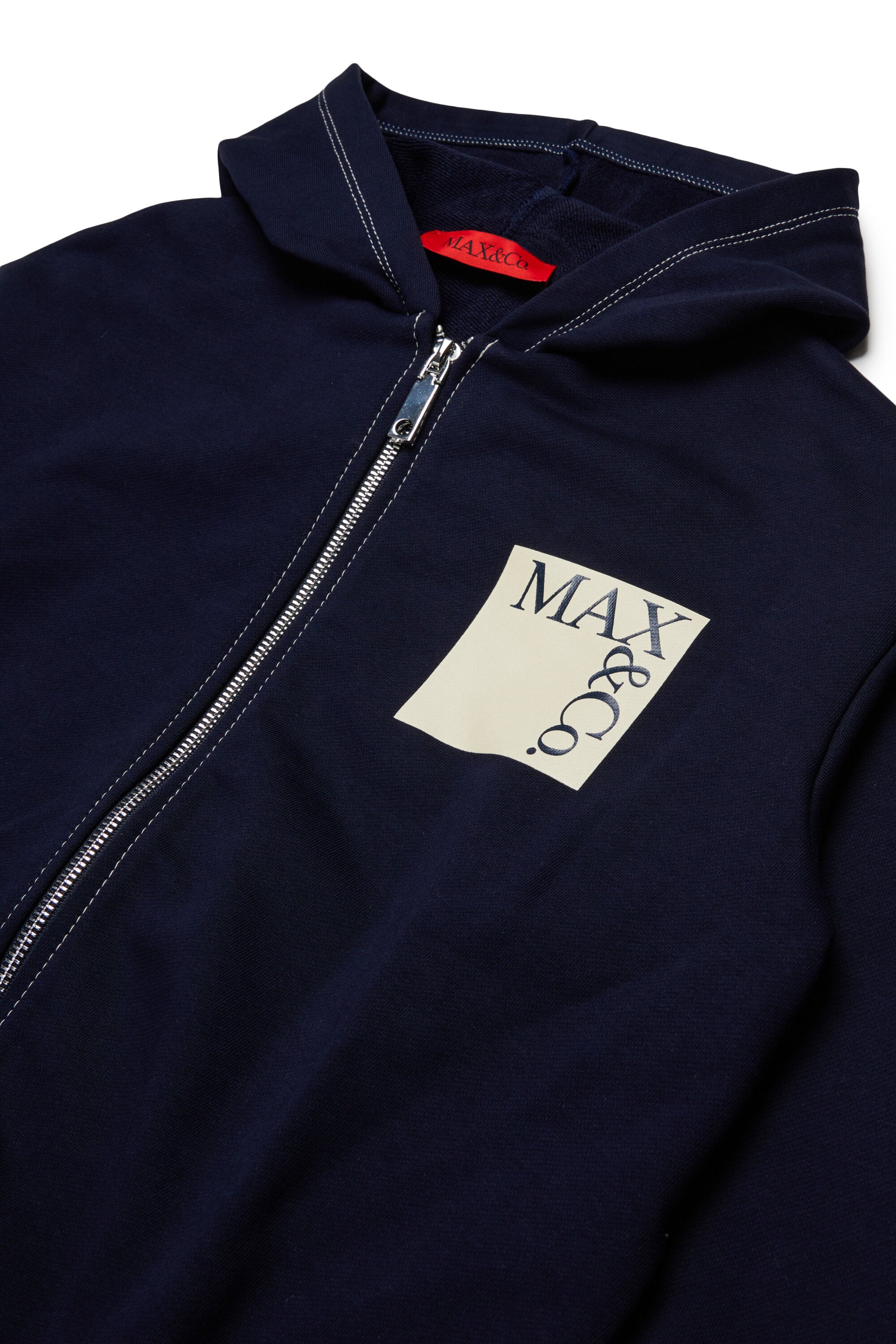 Sudadera con cremallera completa y logo