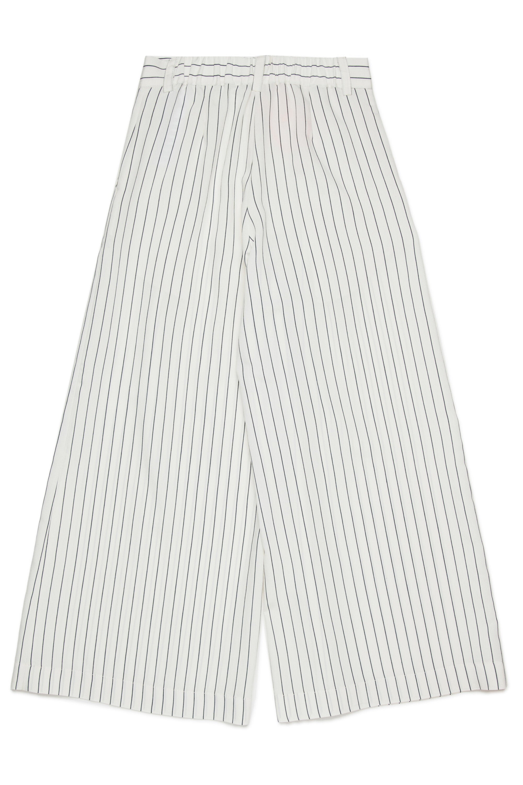 Pantalones palazzo de rayas con logo