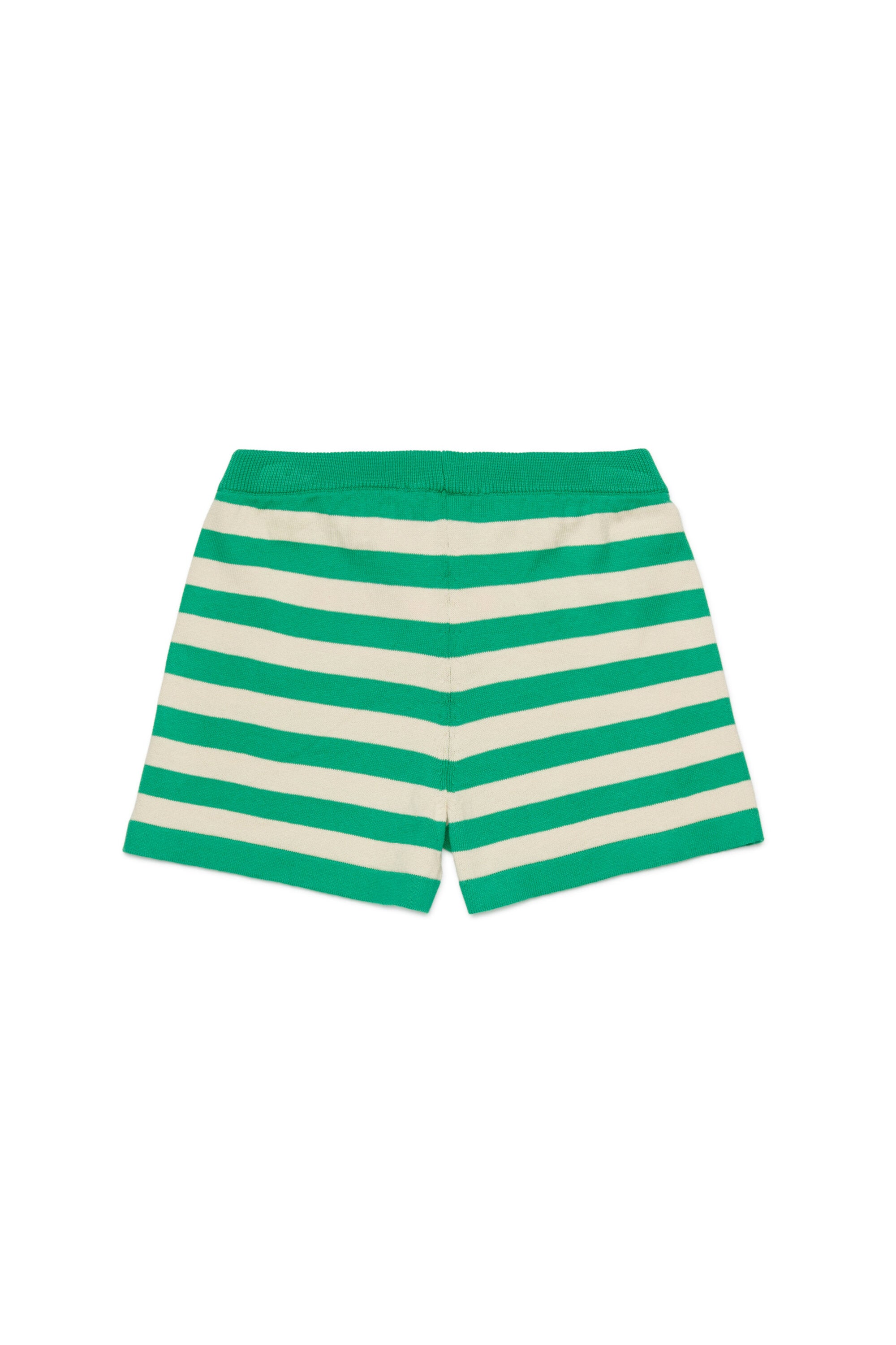 Shorts de punto a rayas con logo