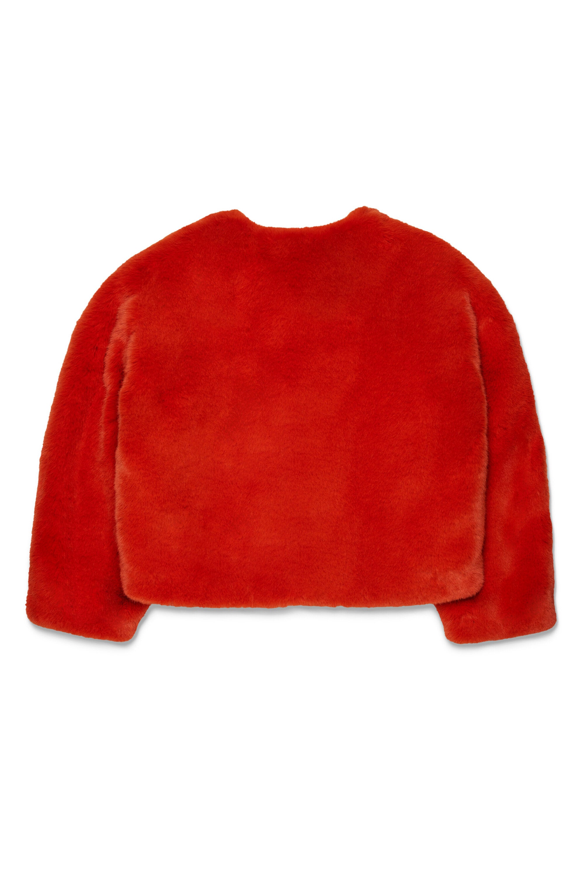 Faux fur jacket with logo
