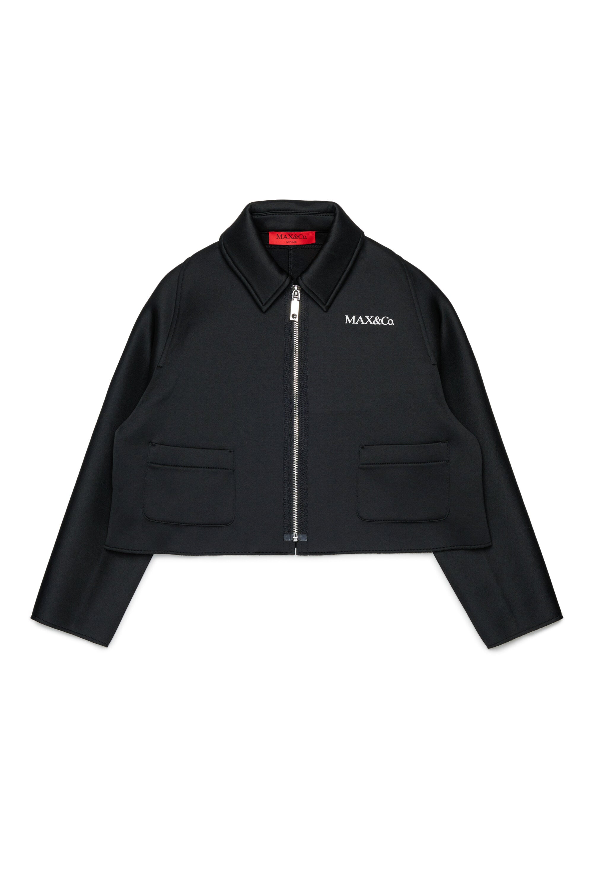 Chaqueta corta con logo estampado