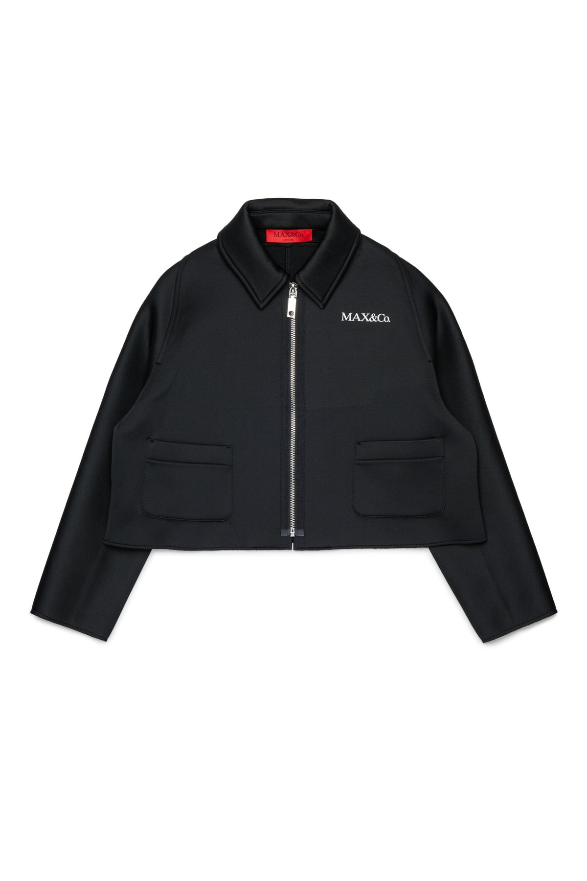Chaqueta corta con logo estampado