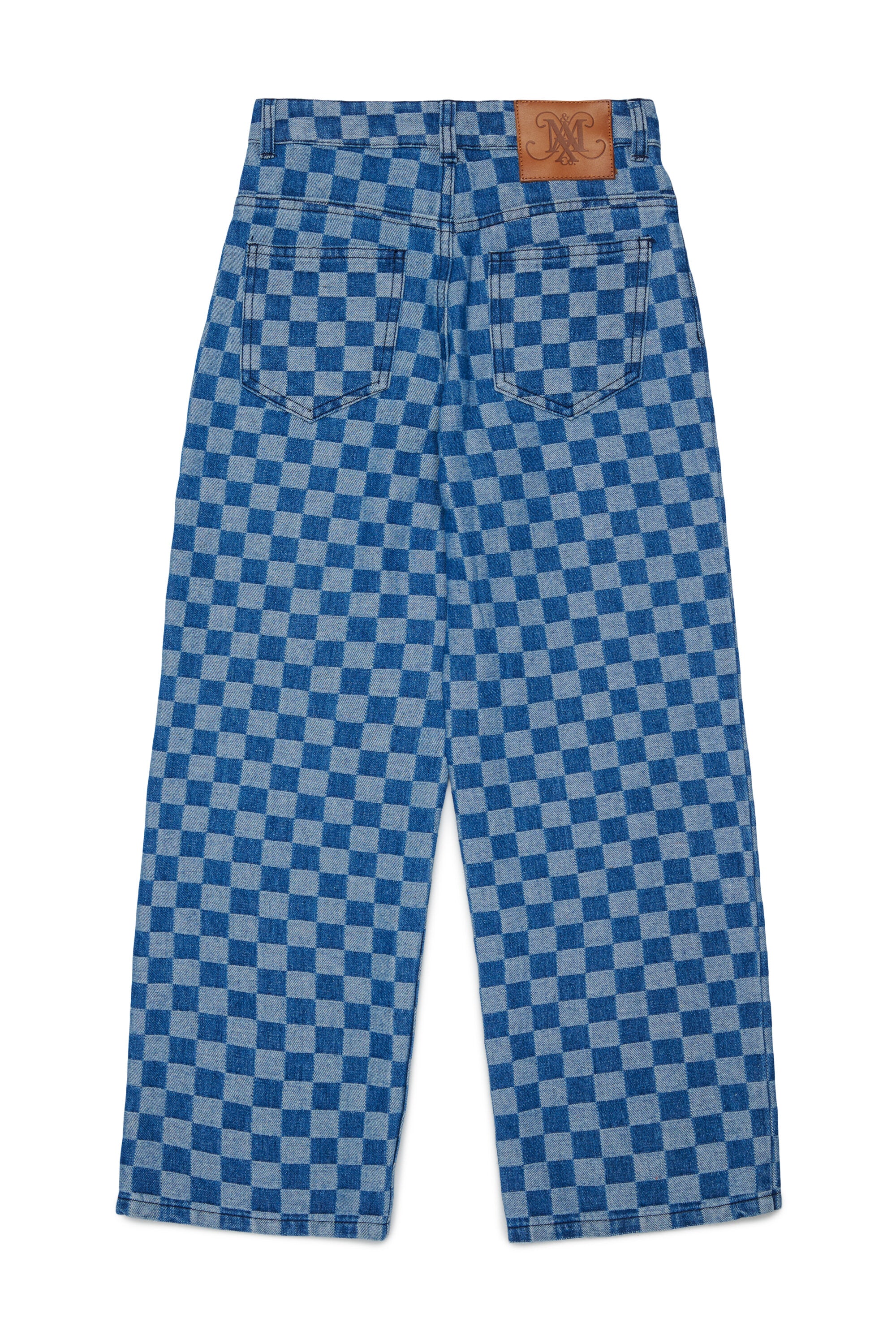 Regular jeans with check pattern
