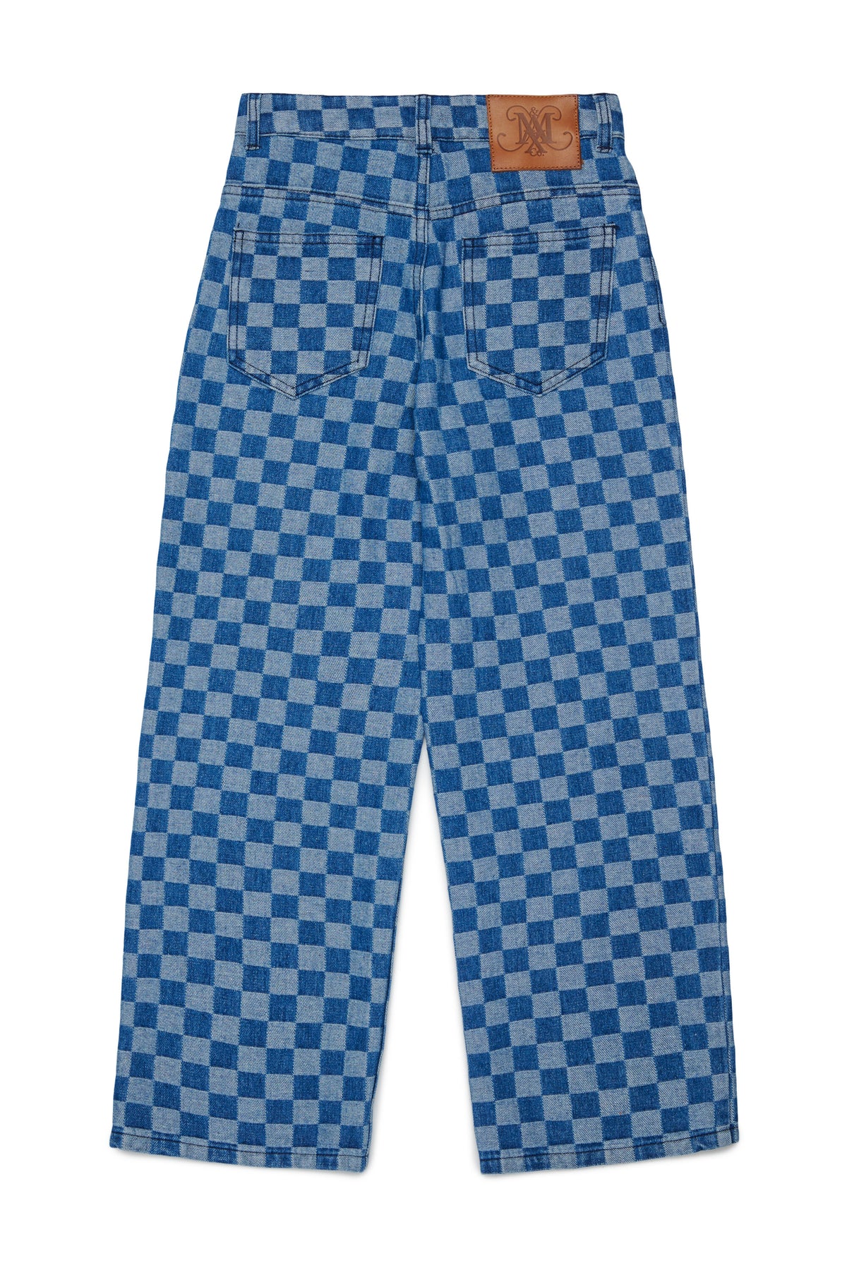 Jeans corte regular con estampado de cuadros