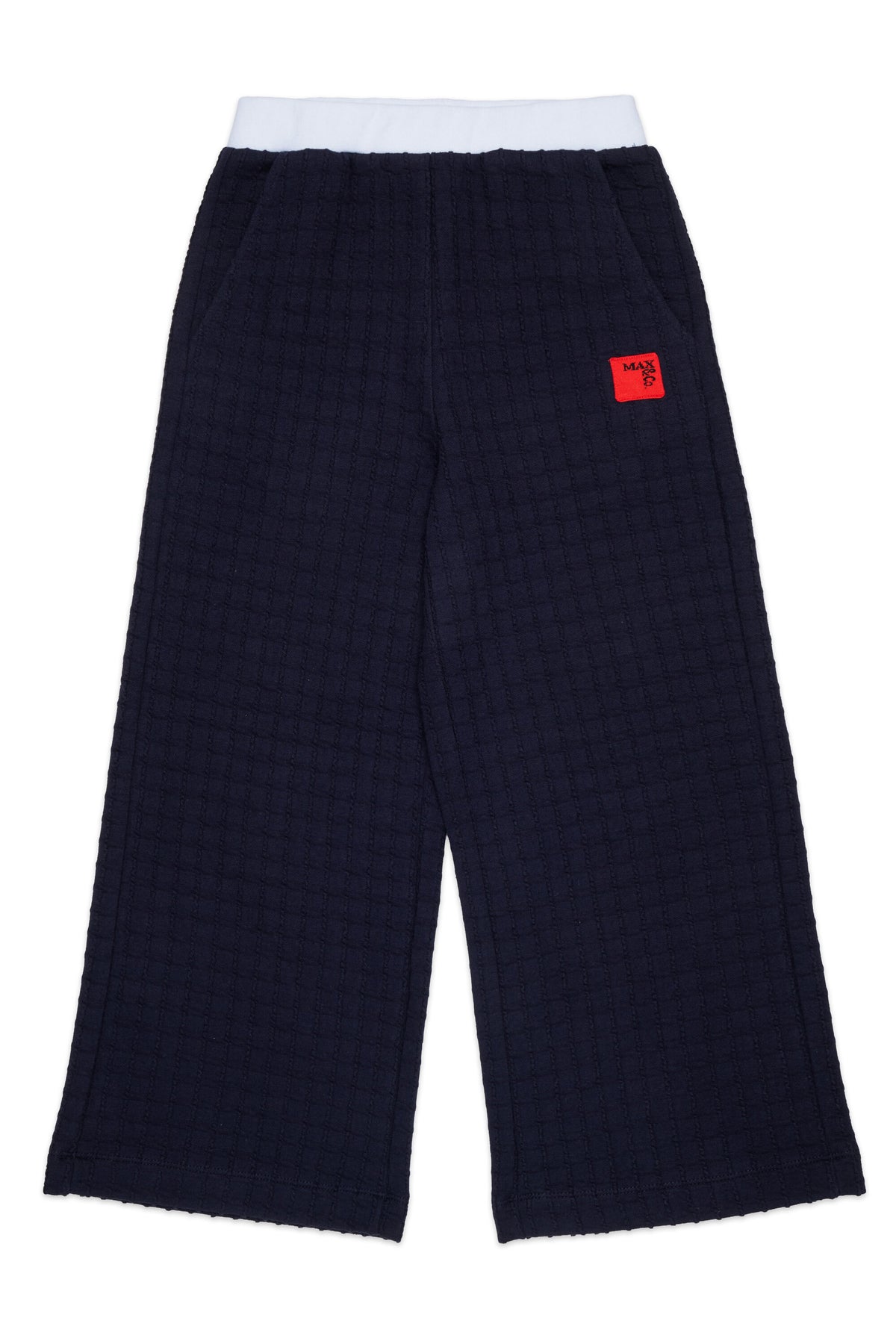 Jacquard pants with applied logo