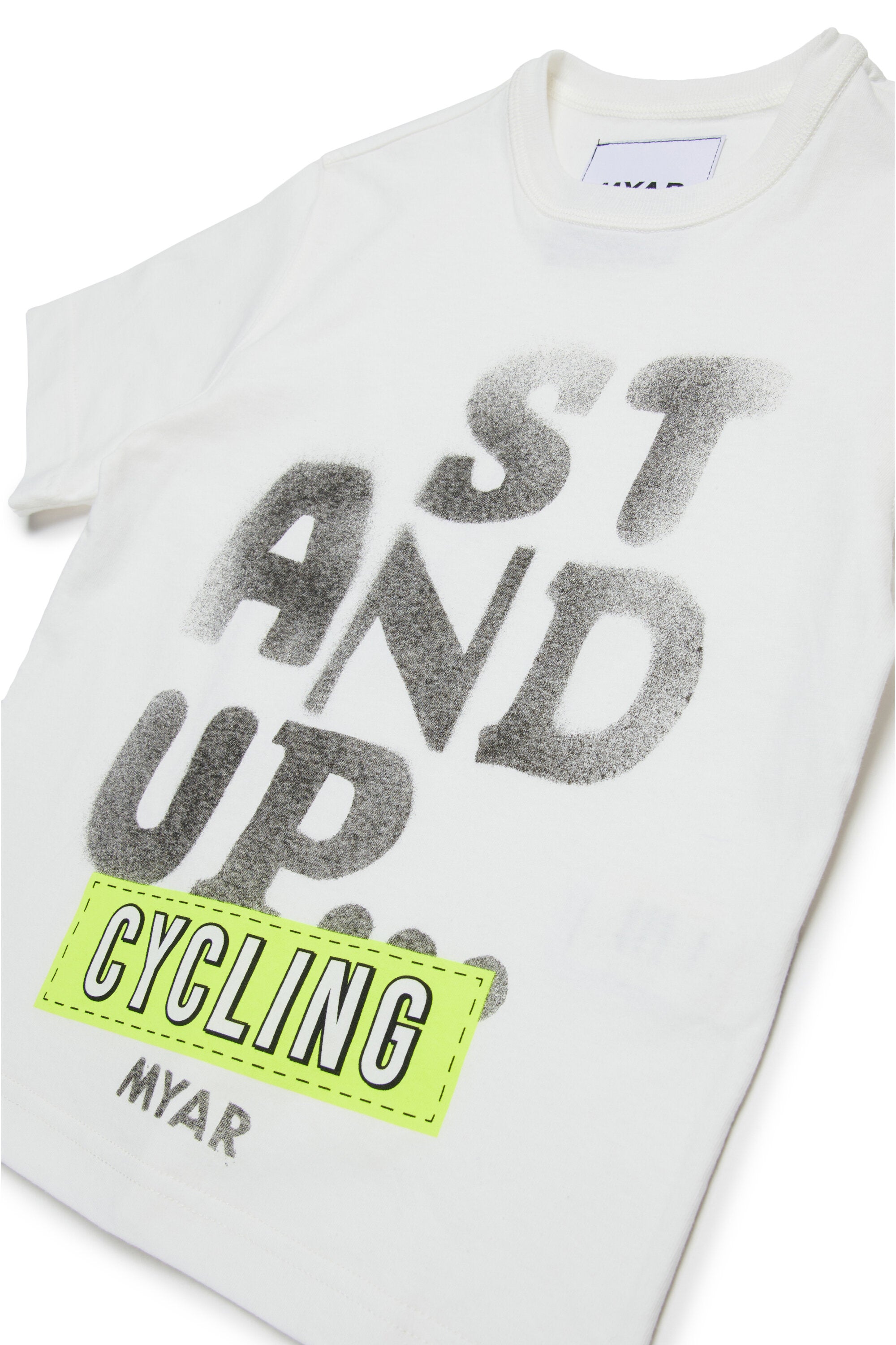 Deadstock cotton T-shirt with Stand up graphics