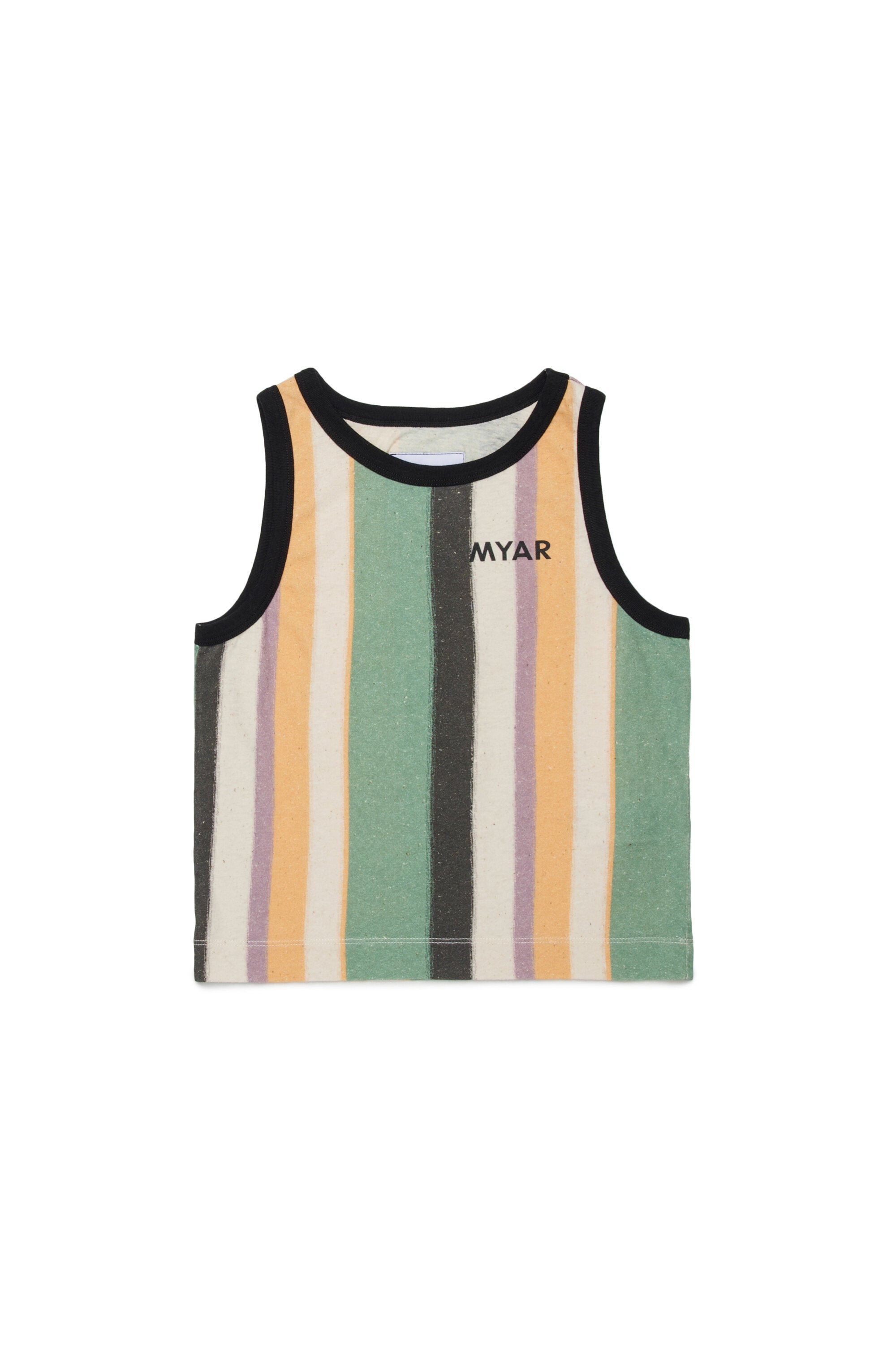 Camiseta de tirantes a rayas con logo