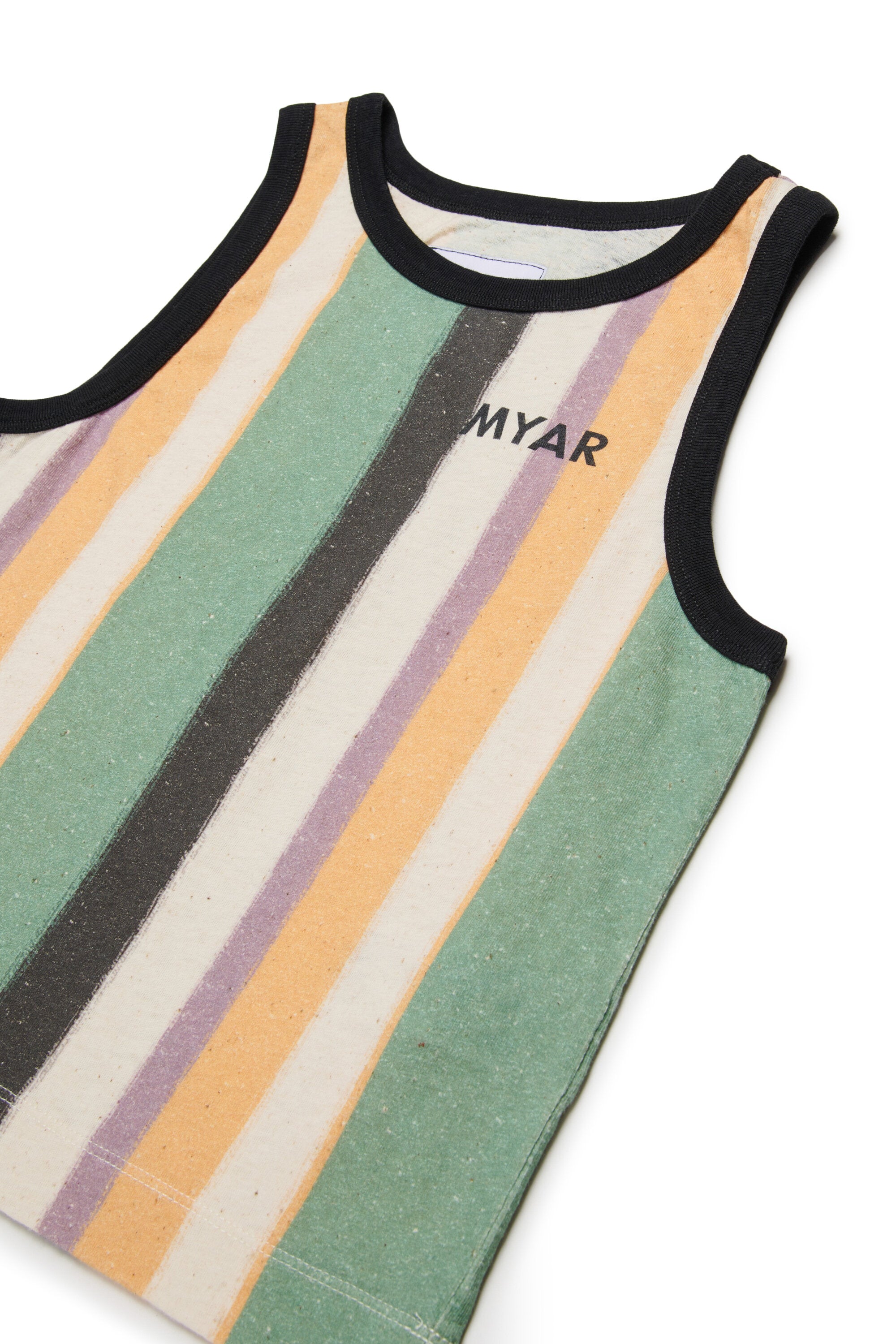 Camiseta de tirantes a rayas con logo
