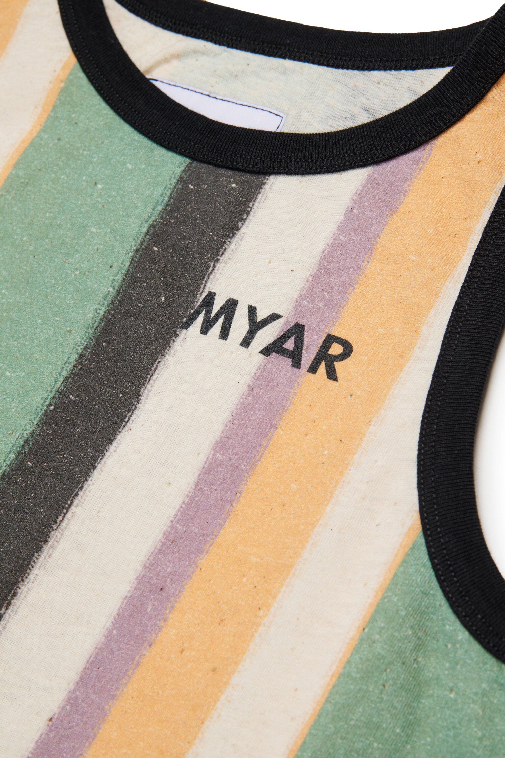 Camiseta de tirantes a rayas con logo