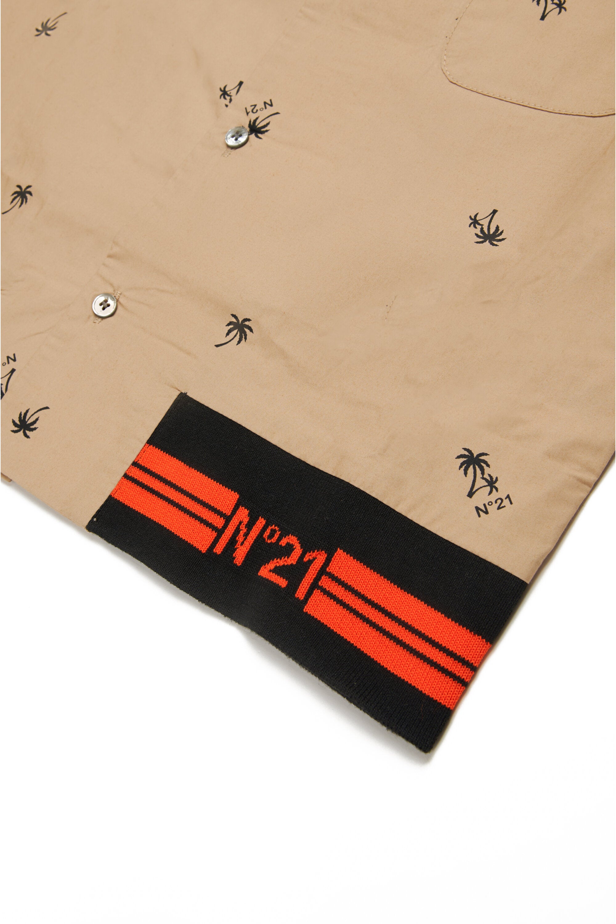 Poplin allover Palms bowling shirt